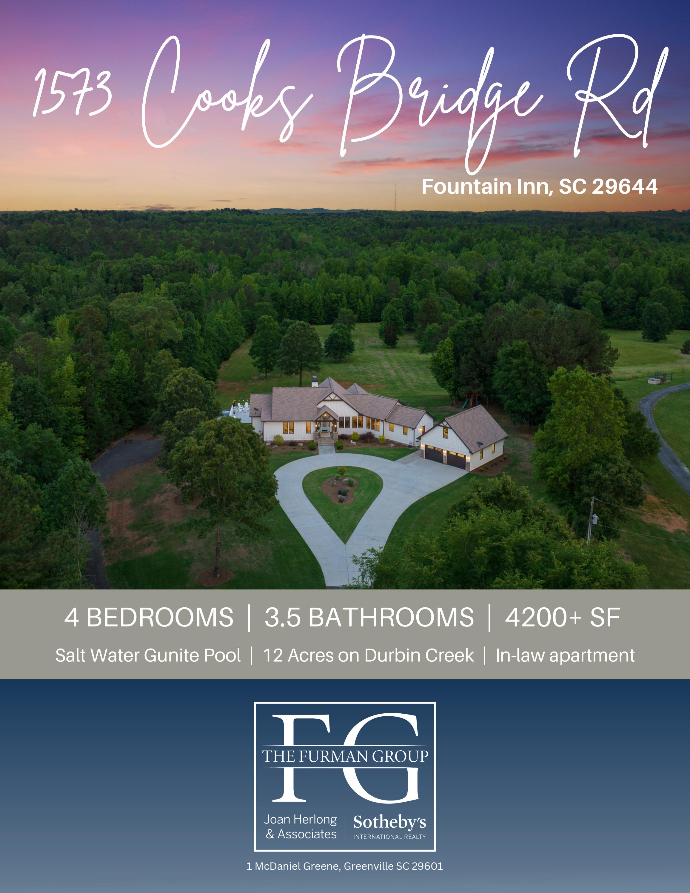 1573 Cooks Bridge Rd, Fountain Inn SC 29644 by The Furman Group Issuu