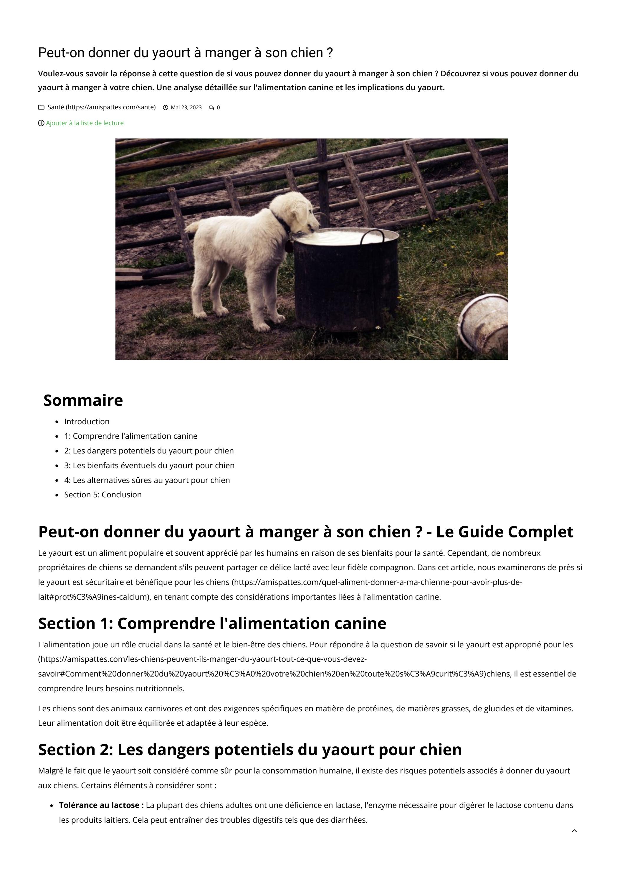 Estil bon de donner du yaourt au chien ? Amispattes by okangers Issuu