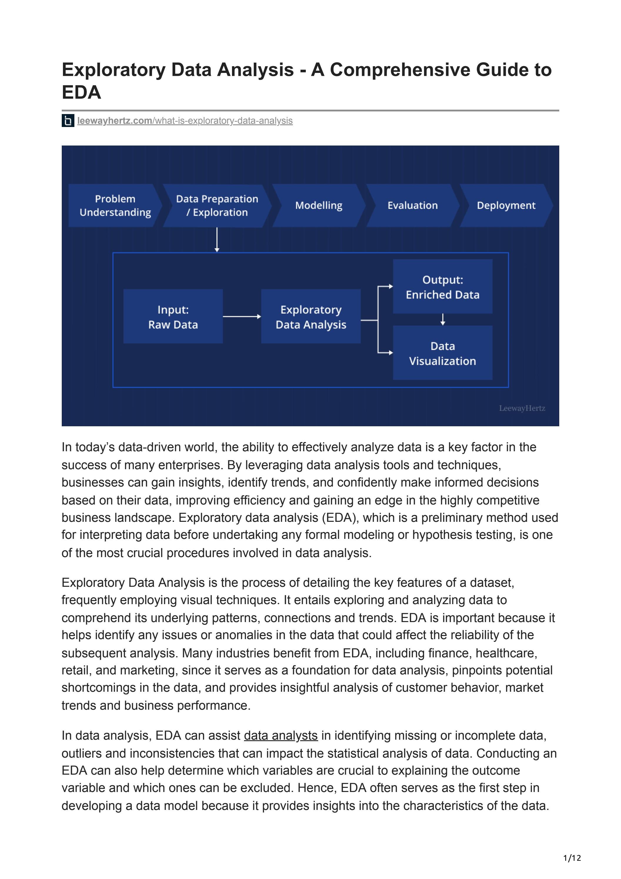 WHAT IS EXPLORATORY DATA ANALYSIS? A COMPREHENSIVE GUIDE TO EDA by ...