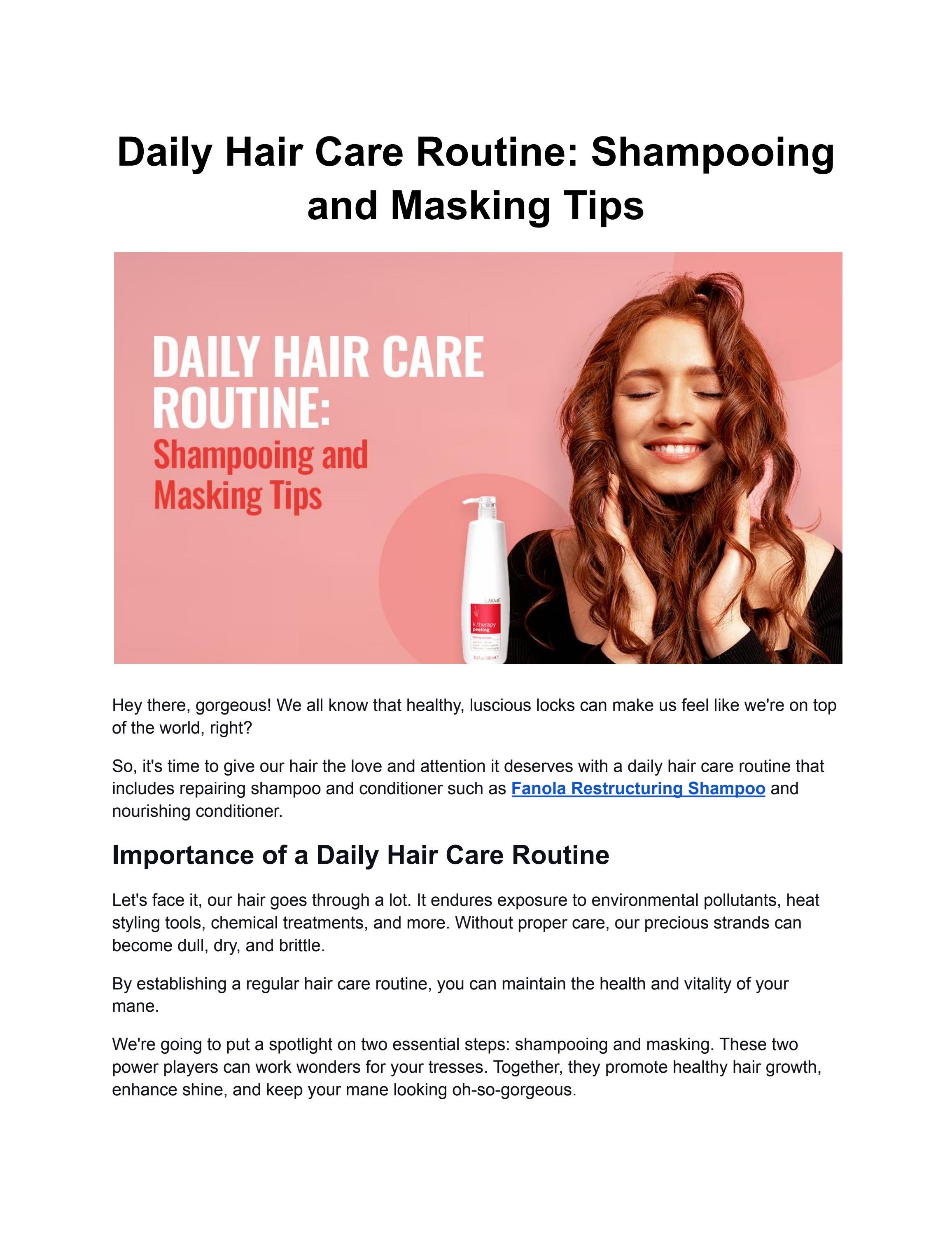 Daily Hair Care Routine Shampooing and Masking Tips by Beautyroute Issuu