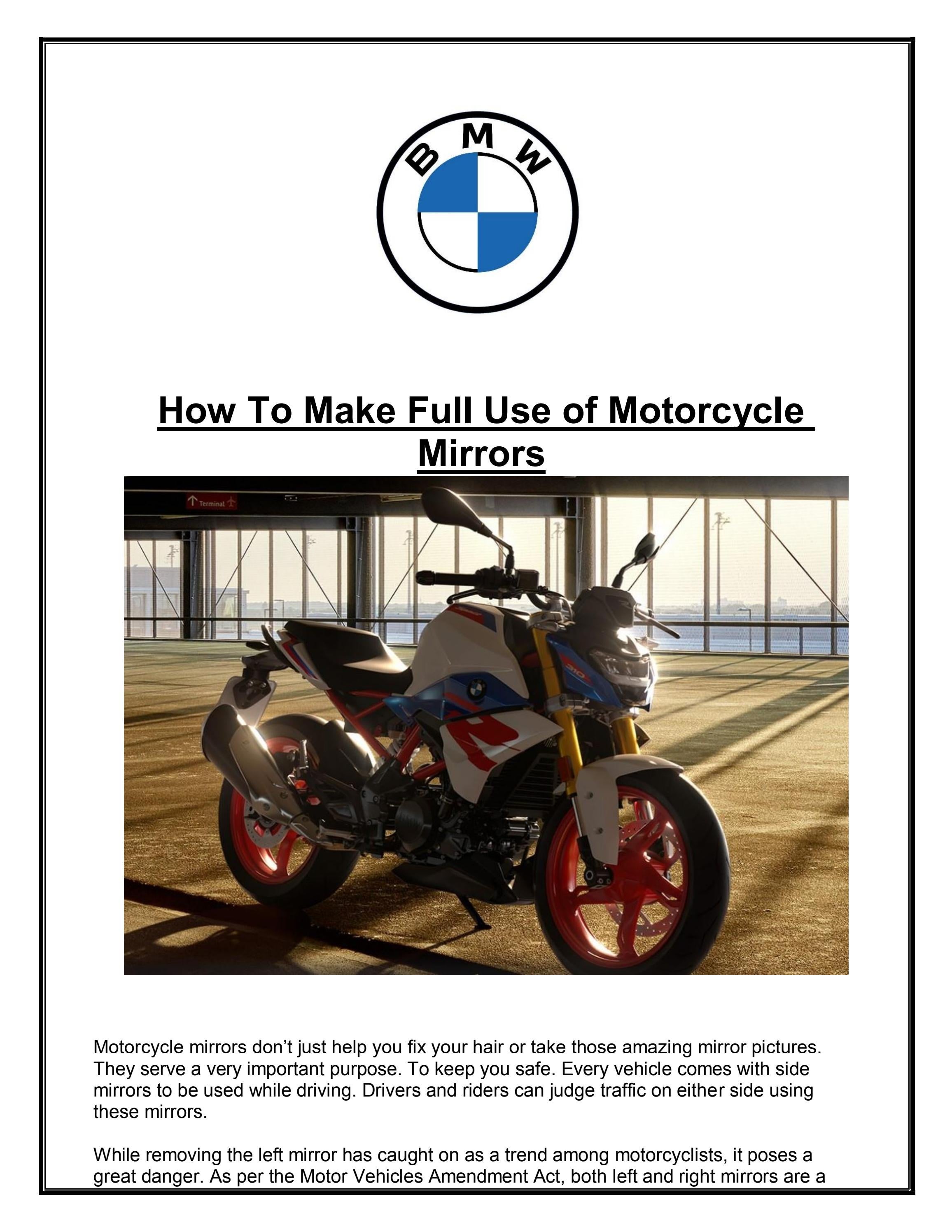 How To Make Full Use of Motorcycle Mirrors by poornimavats Issuu