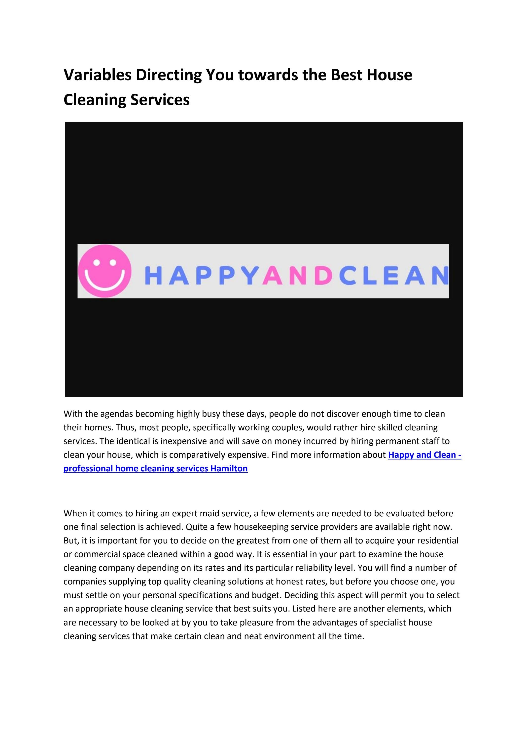 Happy and Clean Hamilton Cleaning Services by Thomas Shaw Issuu