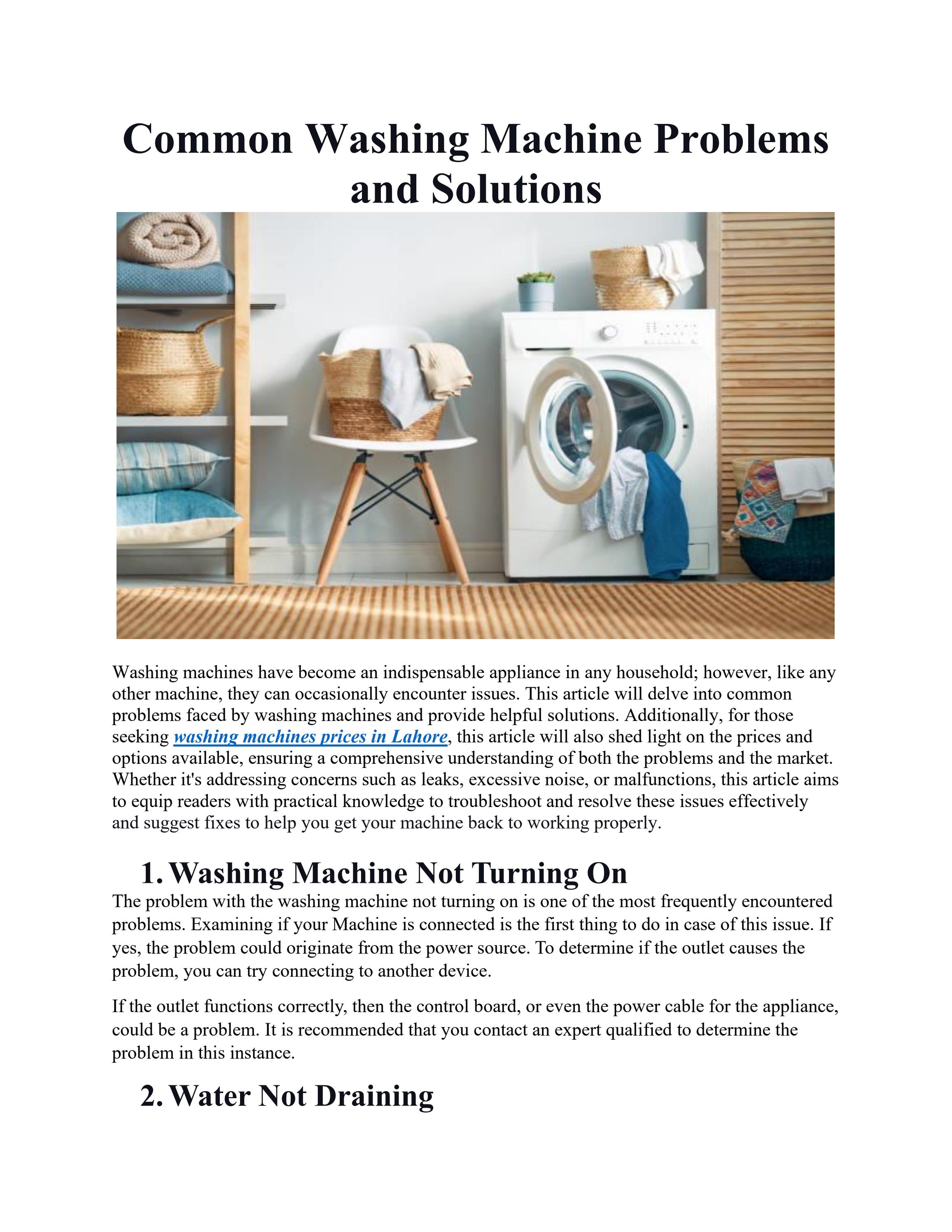 Common Washing Machine Problems and Solutions by rays 1 Issuu