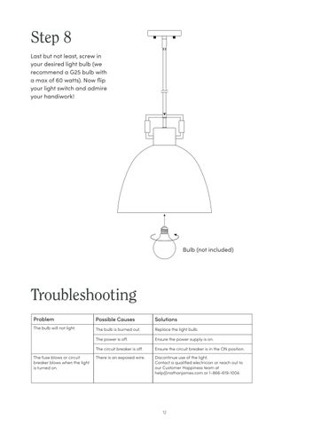 nathanjameshome 灯饰目录 · Leigh 吊灯 Instruction Sheet 第 12 页