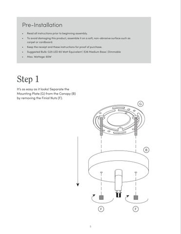 nathanjameshome 灯饰目录 · Leigh 吊灯 Instruction Sheet 第 5 页