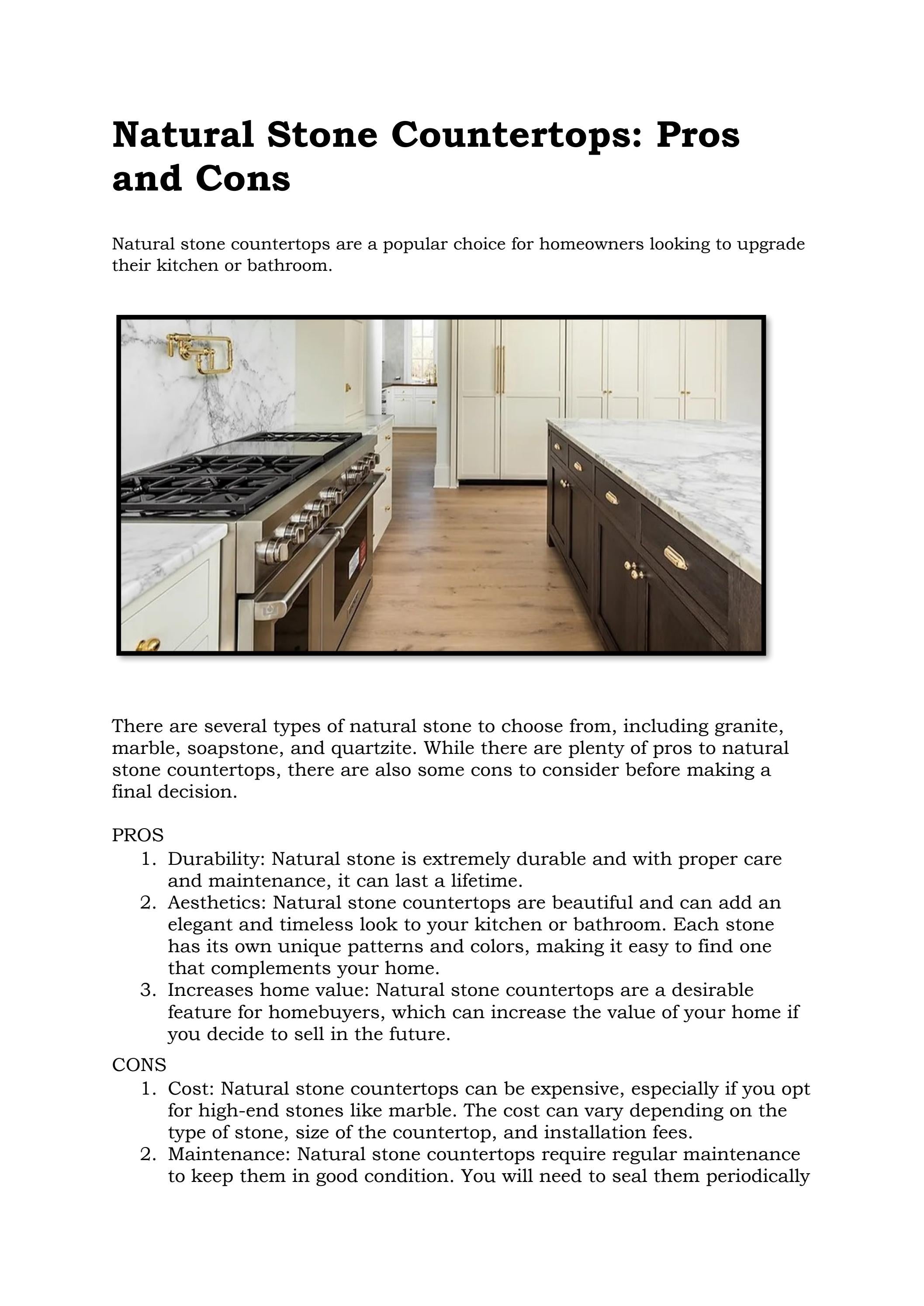 Natural Stone Countertops Pros and Cons by Universal Stone Issuu