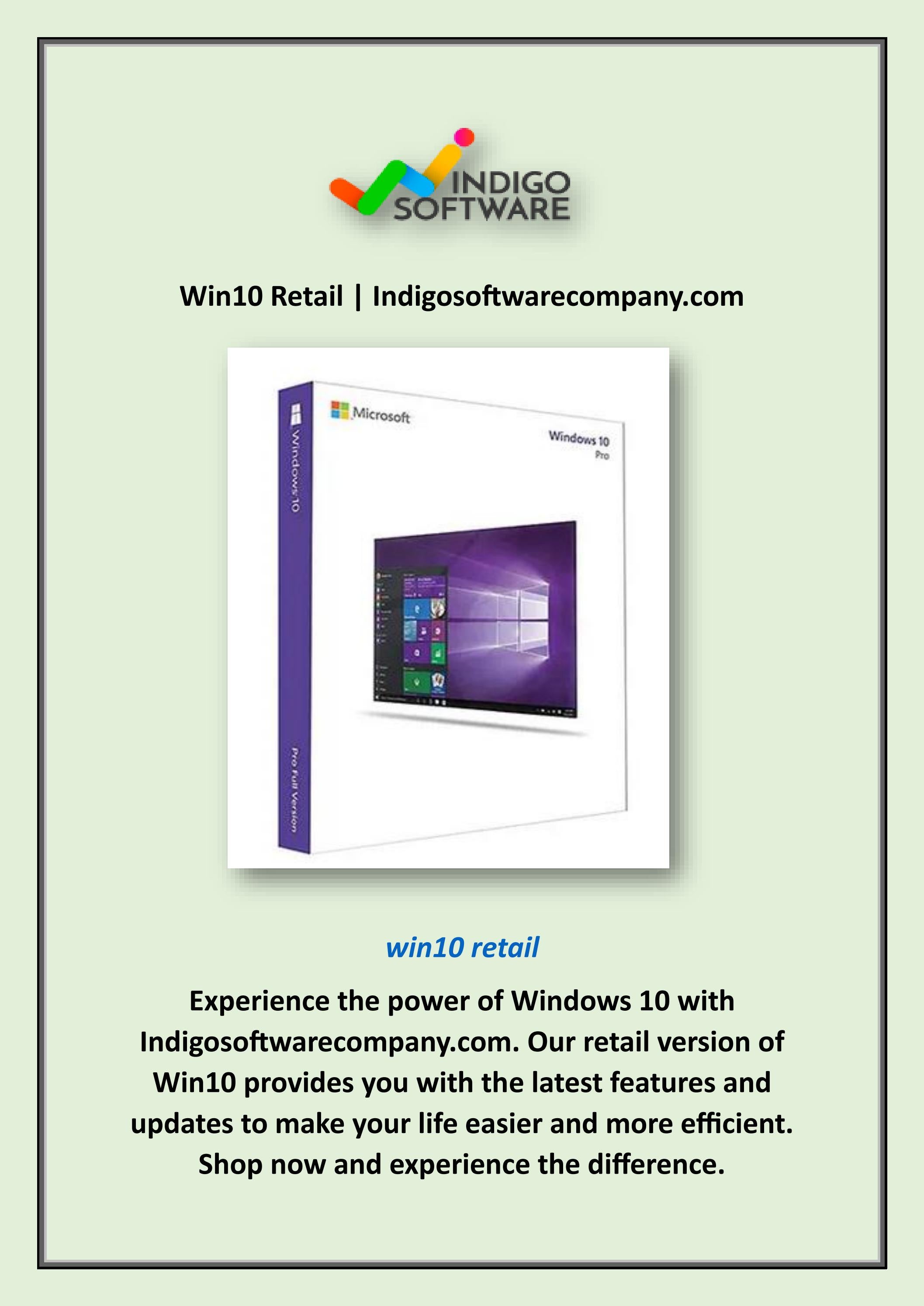 Win10 Retail by indigo software Issuu