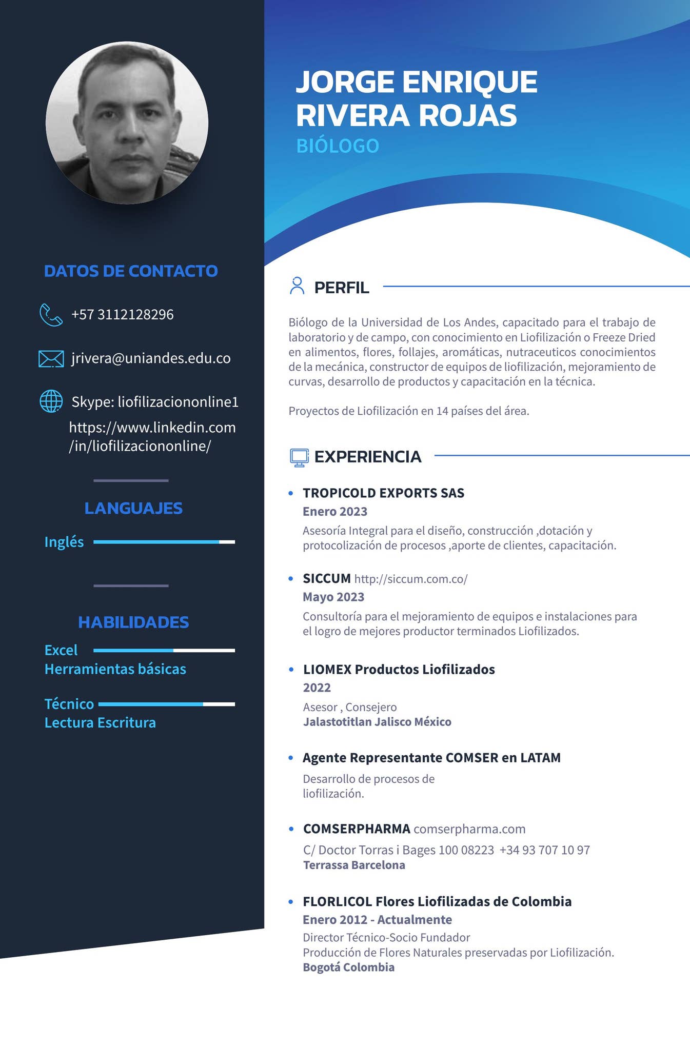 Curriculum vitae Jorge Rivera Consultor experto en Liofilizacion by JORGE  ENRIQUE RIVERA ROJAS - Issuu, image size:1345x2048