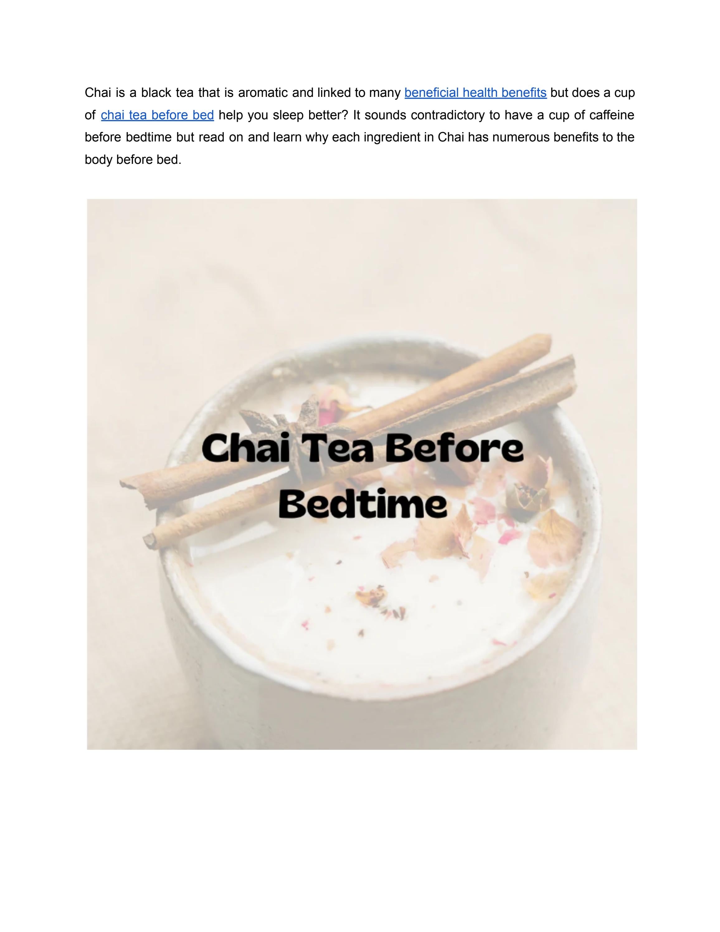 CAN CHAI TEA HELP YOU SLEEP WELL? by monkchai Issuu
