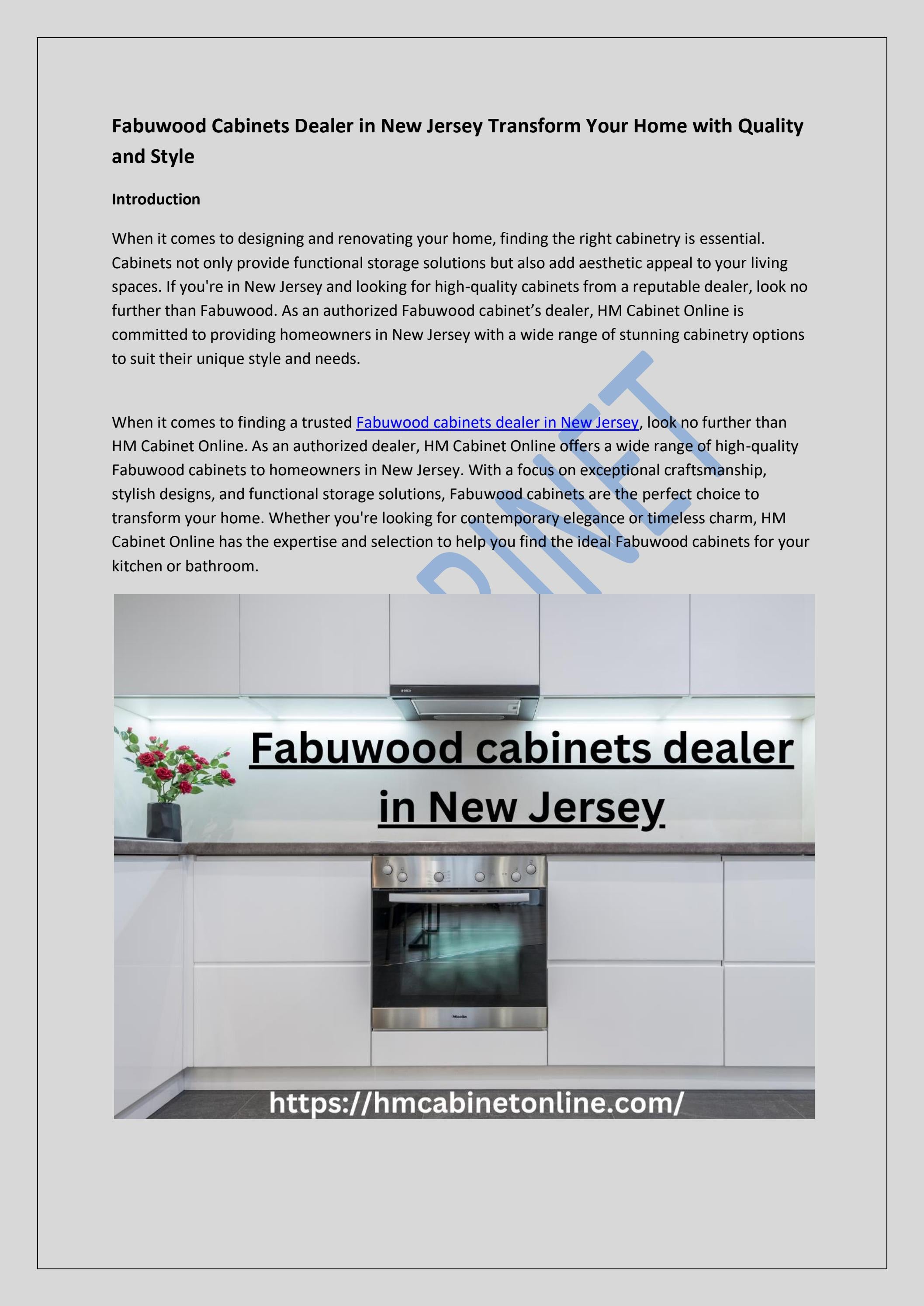 Fabuwood Cabinets Dealer in New Jersey Transform Your Home with Quality and  Style by hmonlinecabinet - Issuu