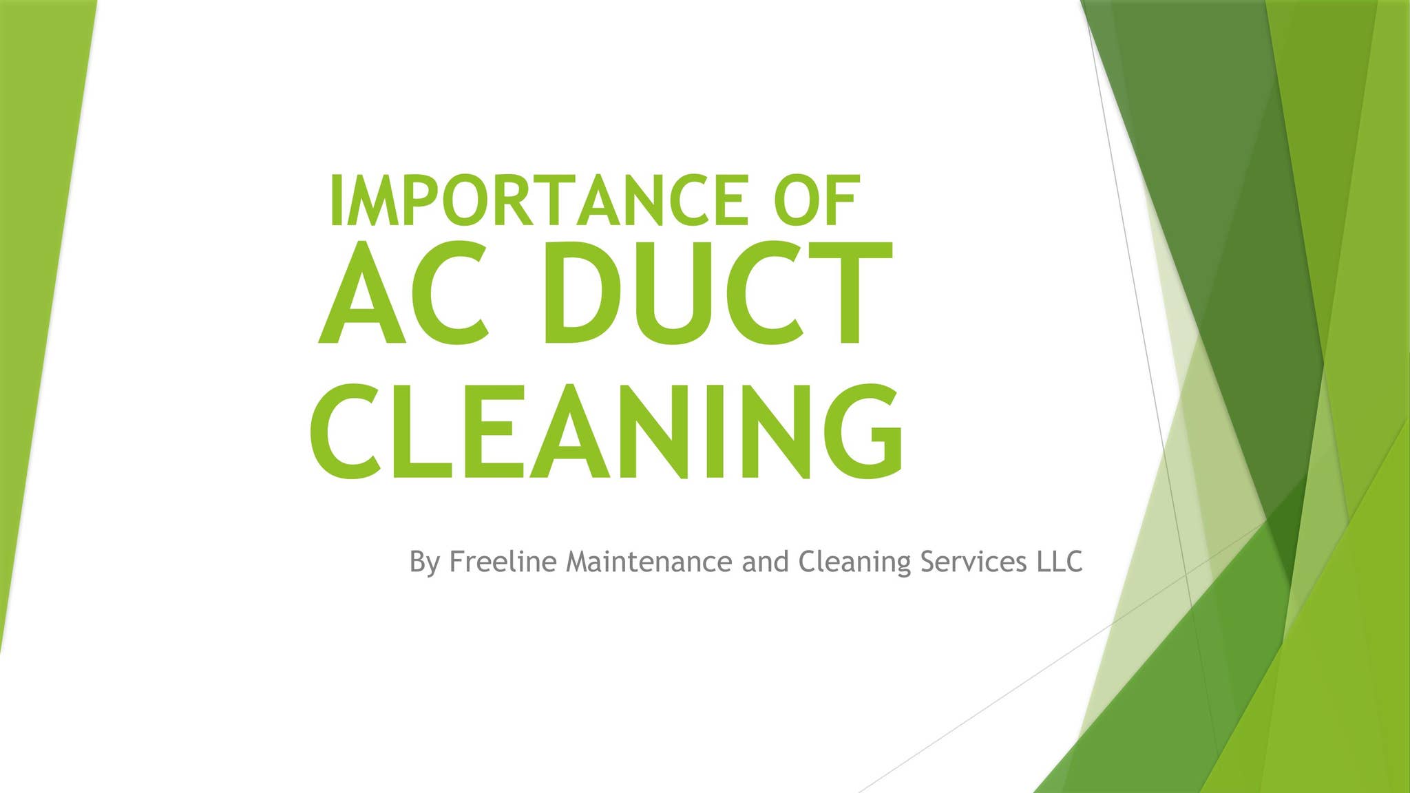 Importance of AC Duct Cleaning | Freeline UAE by freeline uae - Issuu