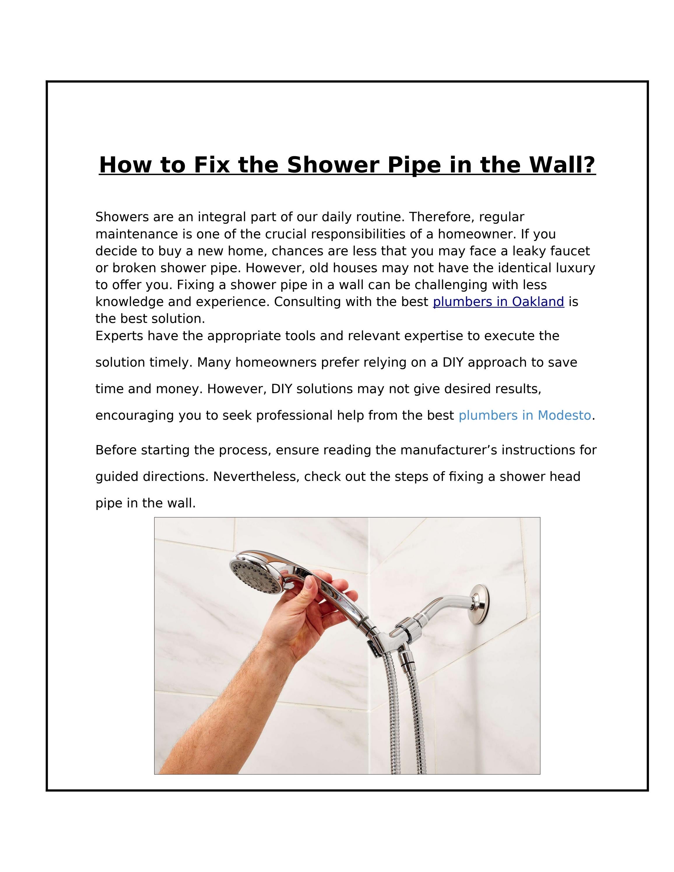 How Do I Install a Shower Pipe in the Wall? by preferredplumbing1 Issuu