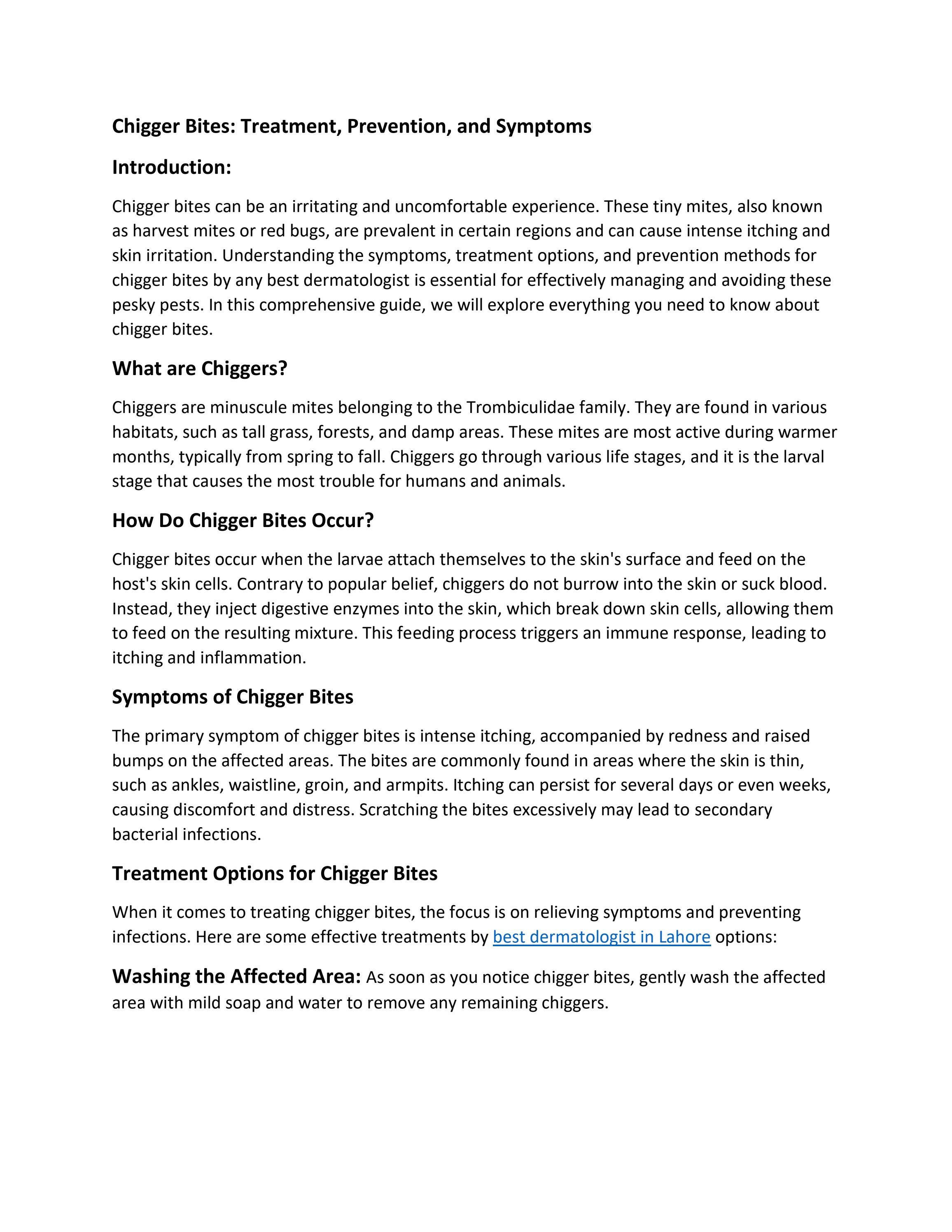 Chigger Bites Treatment, Prevention, and Symptoms by danial instacare Issuu