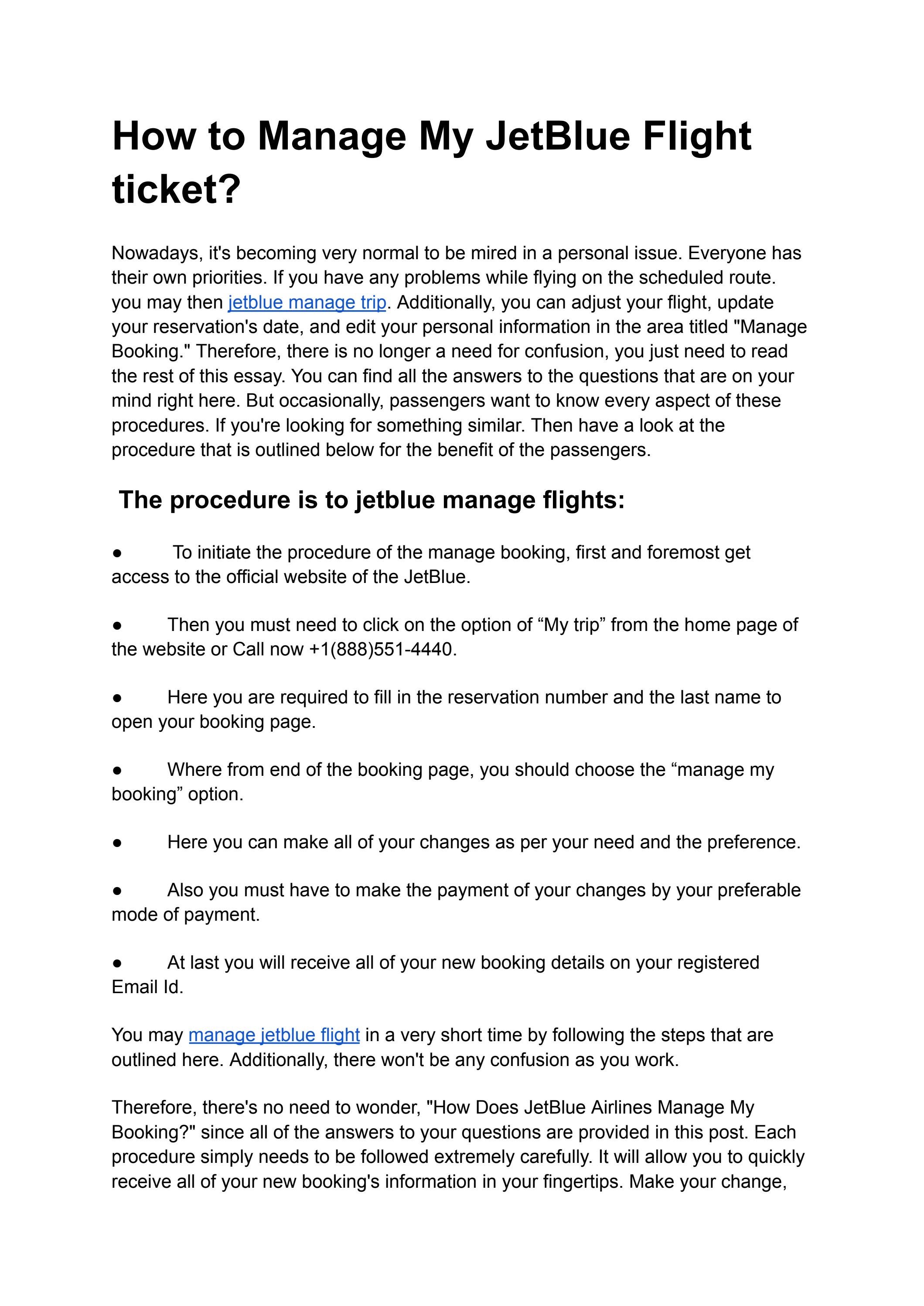 Guide JetBlue Airlines Manage Booking & Reservations by emmajones31