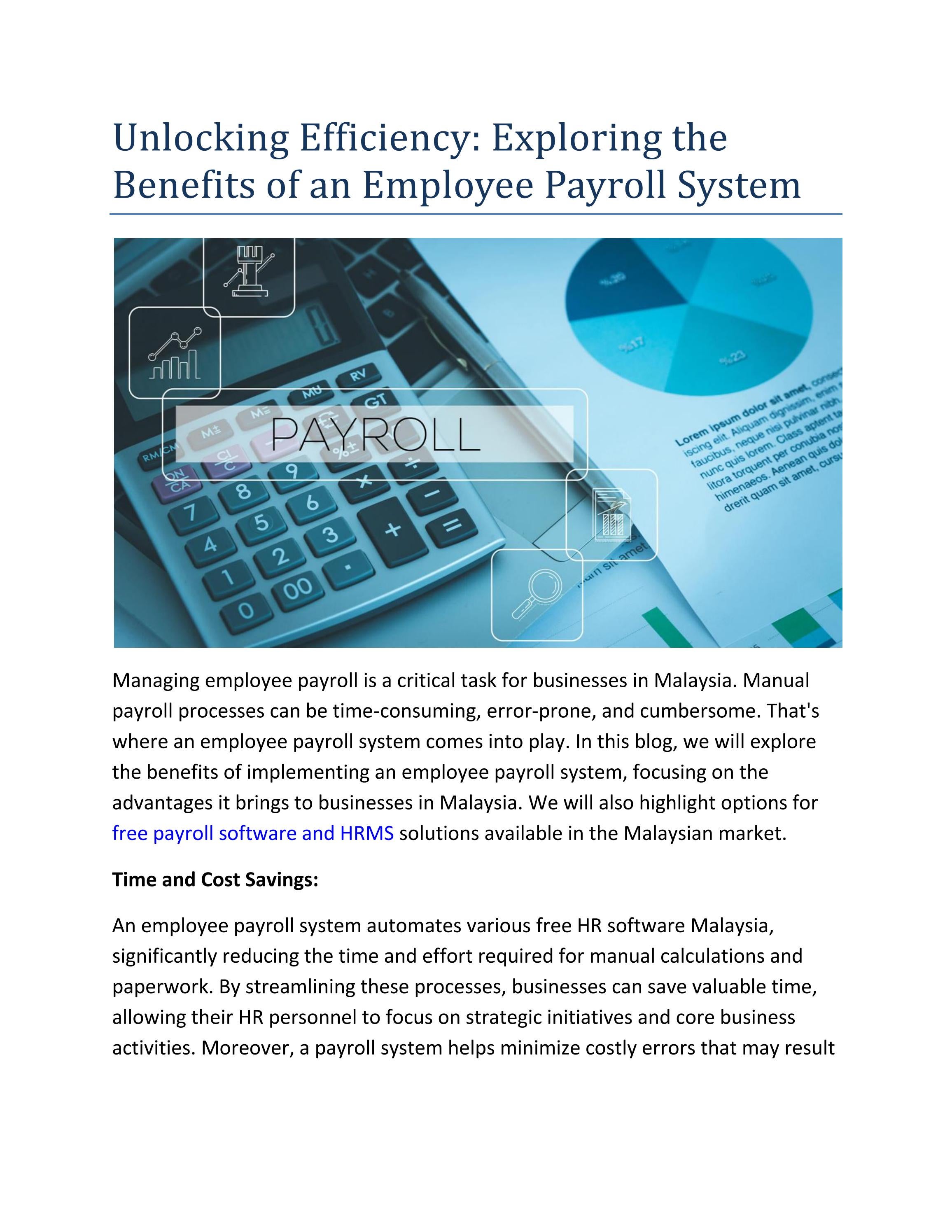 Unlocking Efficiency Exploring The Benefits Of An Employee Payroll