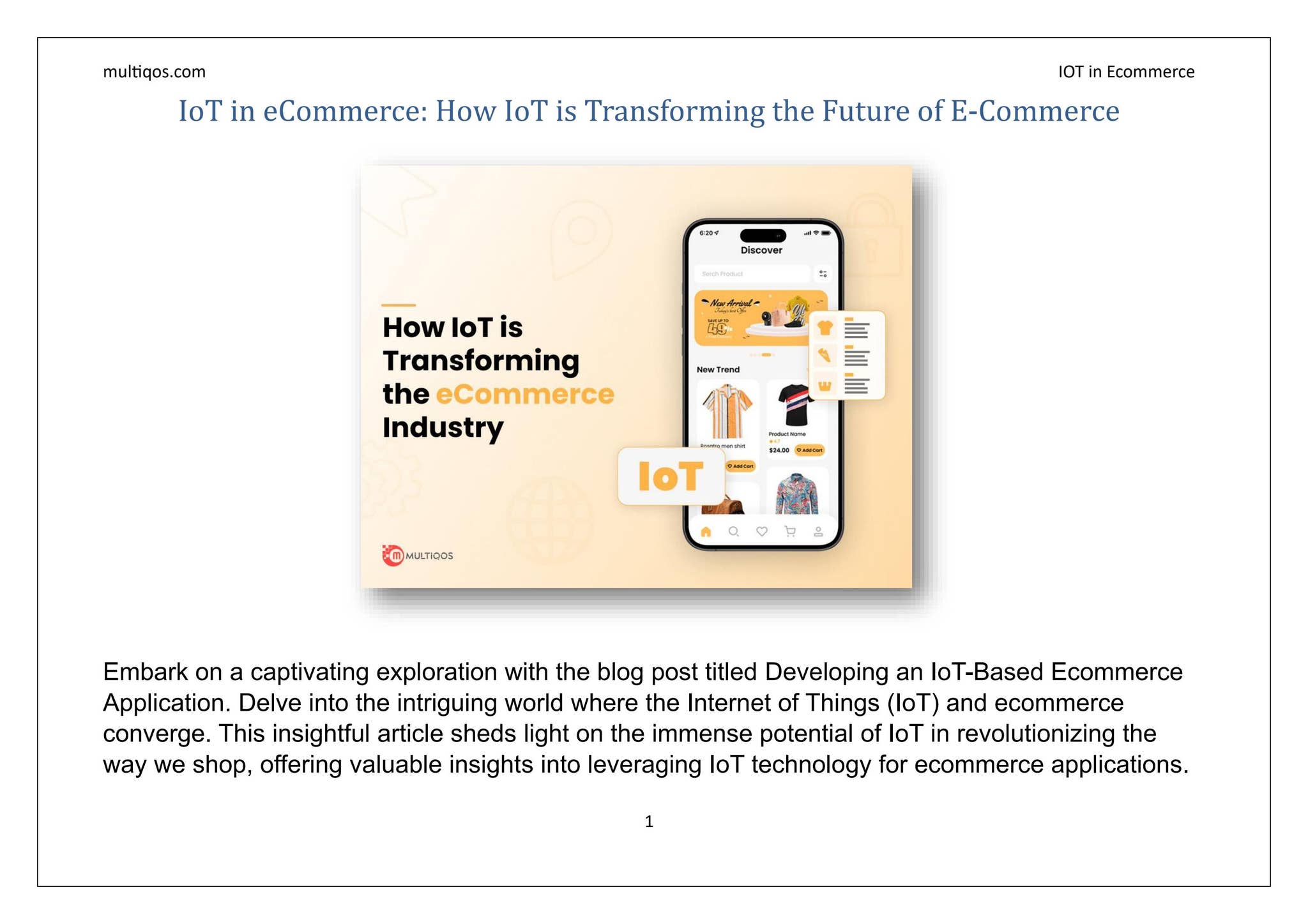 IoT is Transforming the Future of E-Commerce, Here's How? by MultiQoS ...