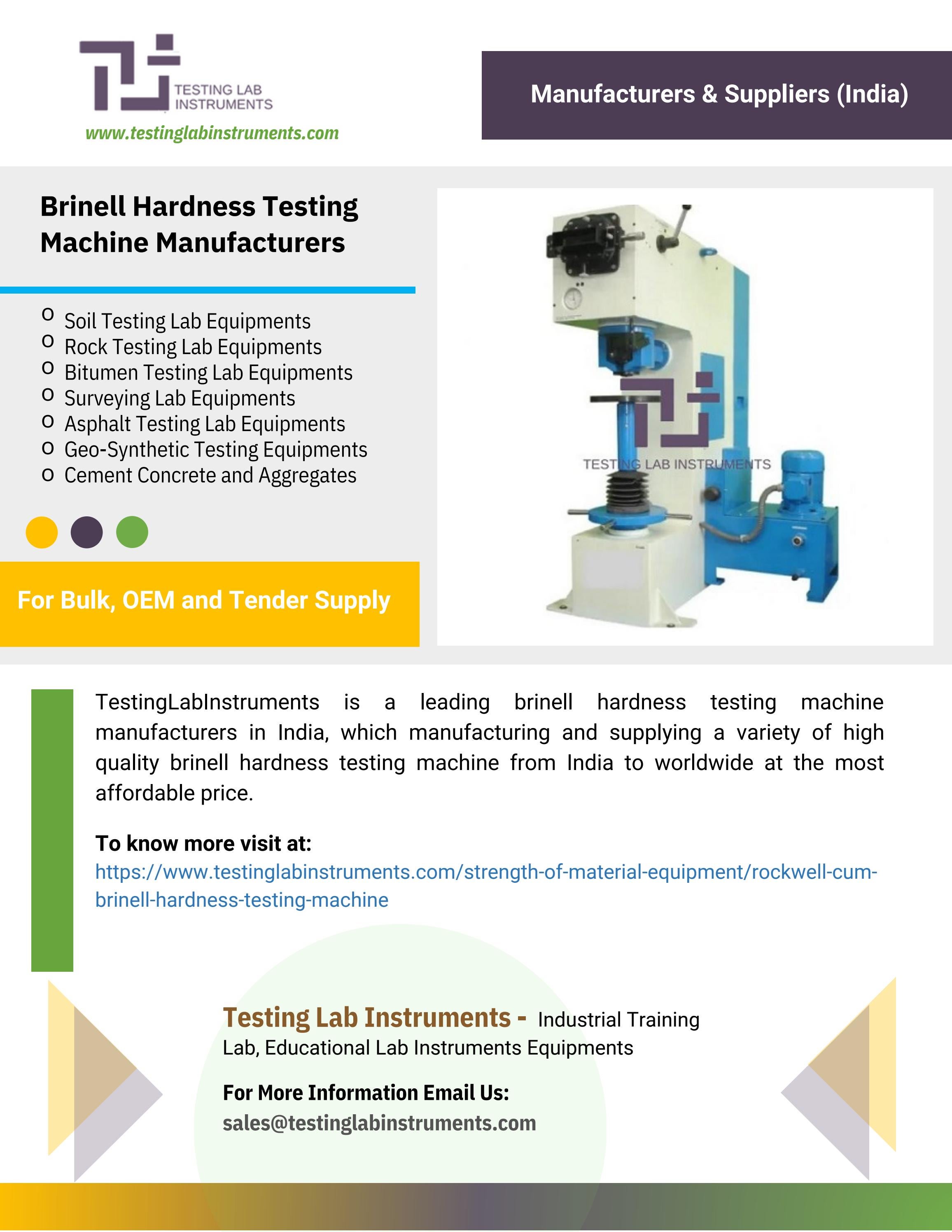 Brinell Hardness Testing Machine Manufacturers by Testing Lab