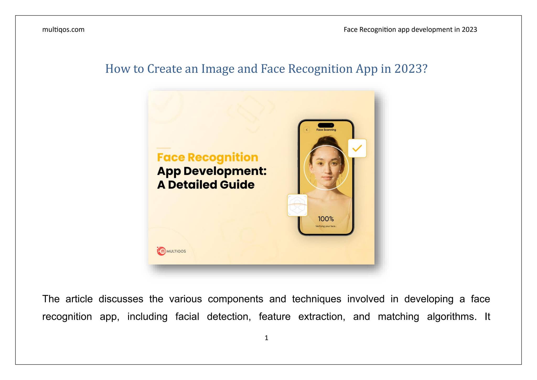 Face Recognition App Development in 2023 by MultiQoS Tech - Issuu
