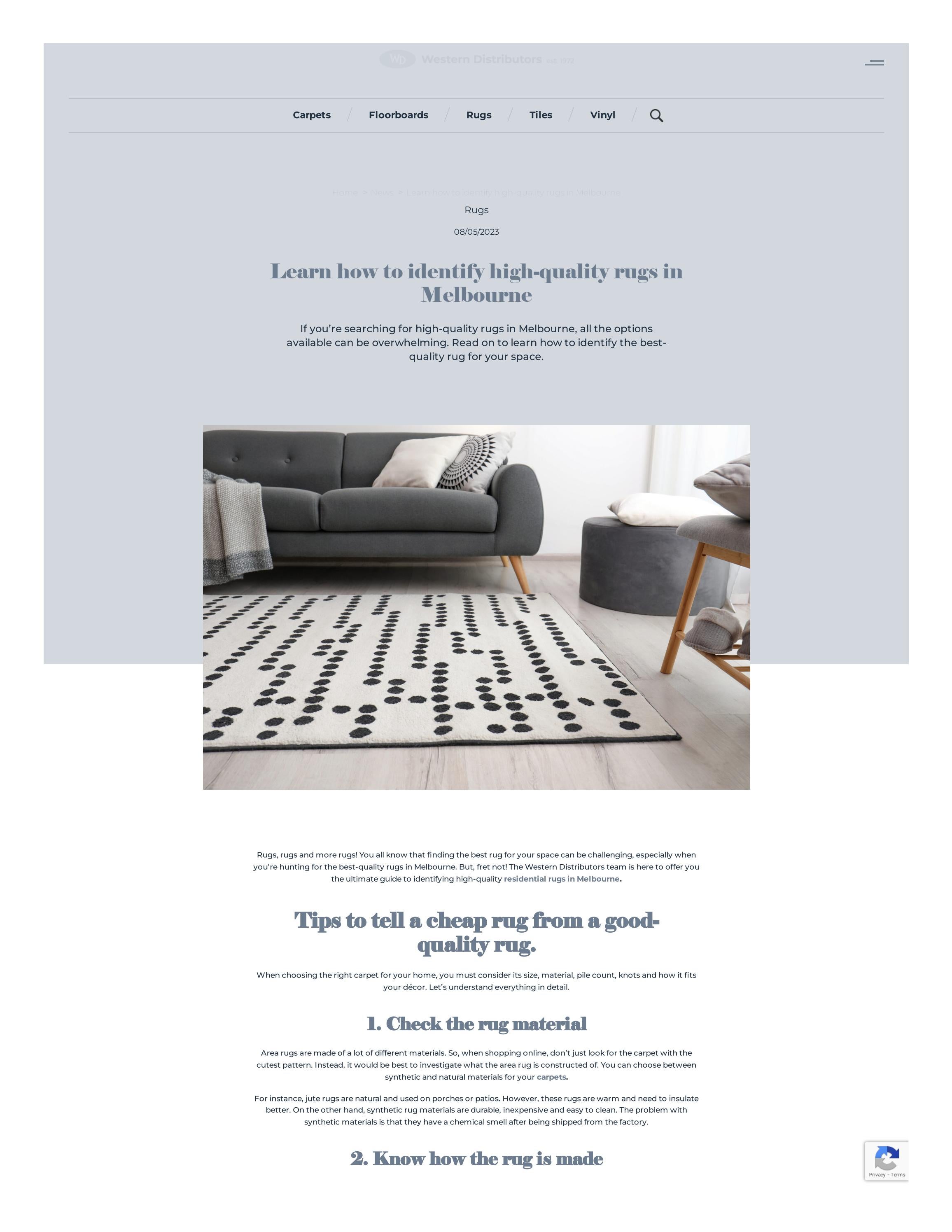 Learn how to identify highquality rugs in Melbourne by