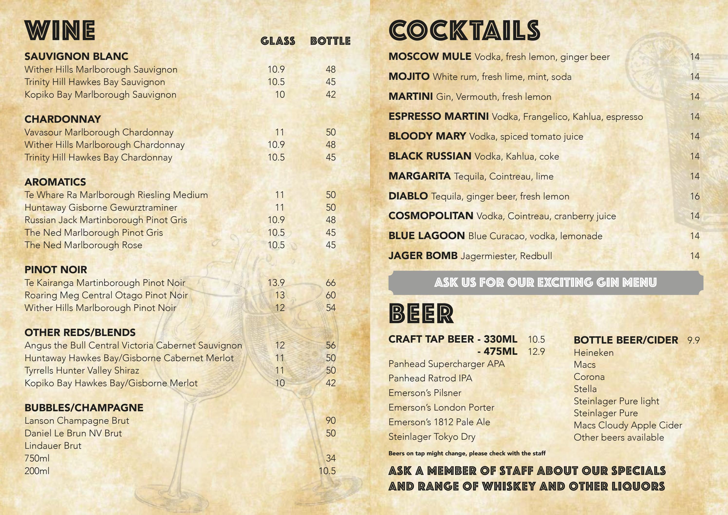 The Hook Drink Menu 2023 by TheHOOKFood Issuu