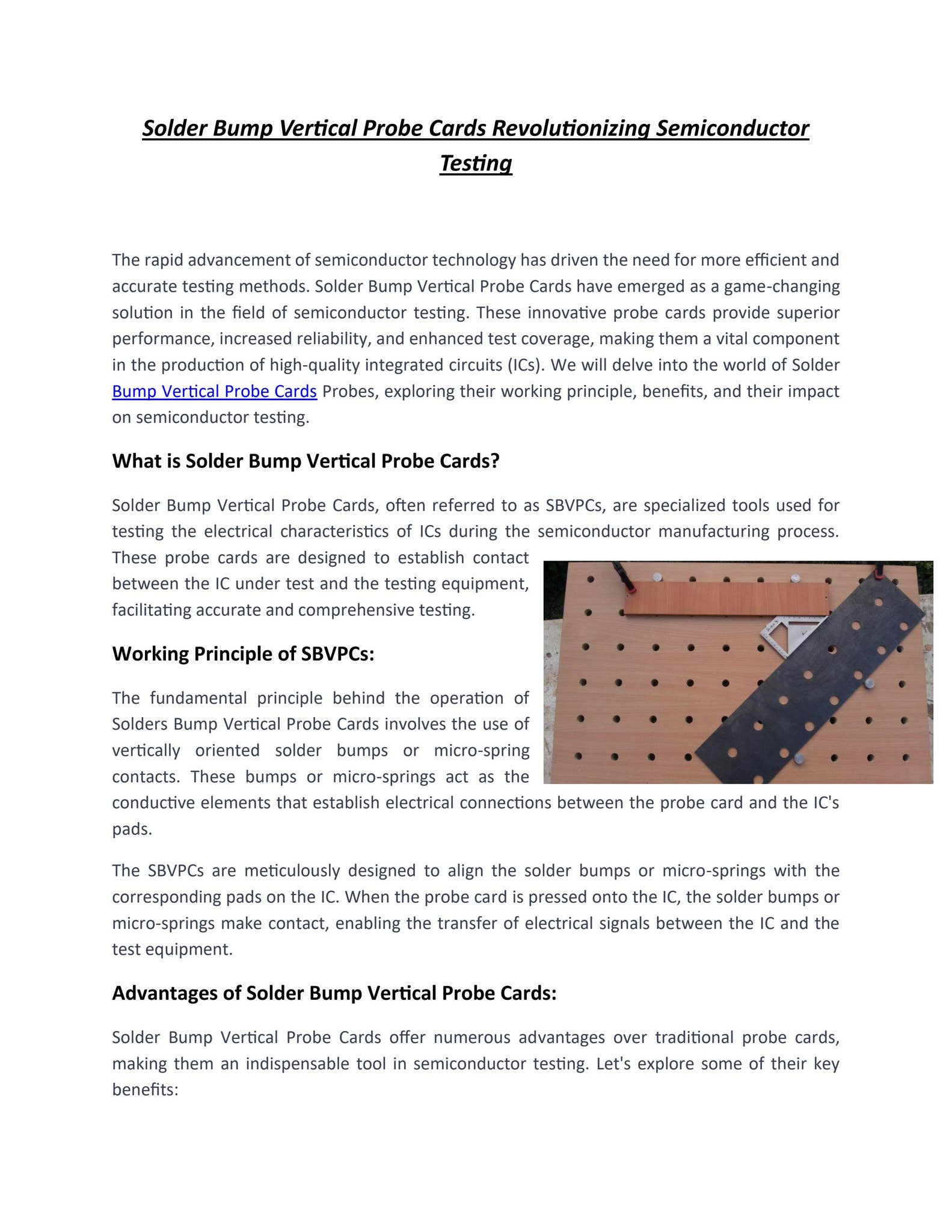 Driver Bump Card Example Solder Bump Vertical Probe Cards Revolutionizing Semiconductor Testing ...