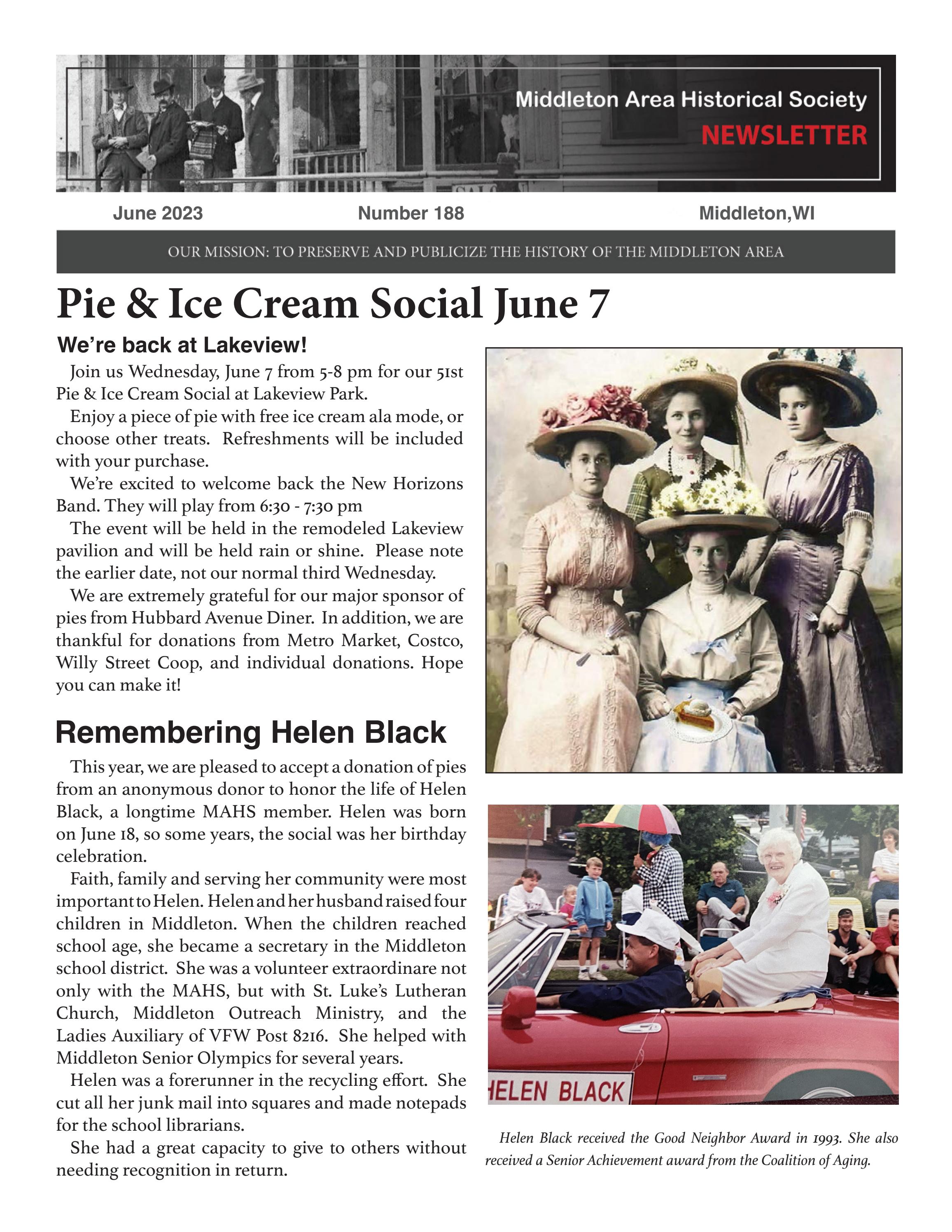 Middleton Area Historical Society June Newsletter by MiddletonHistory Issuu