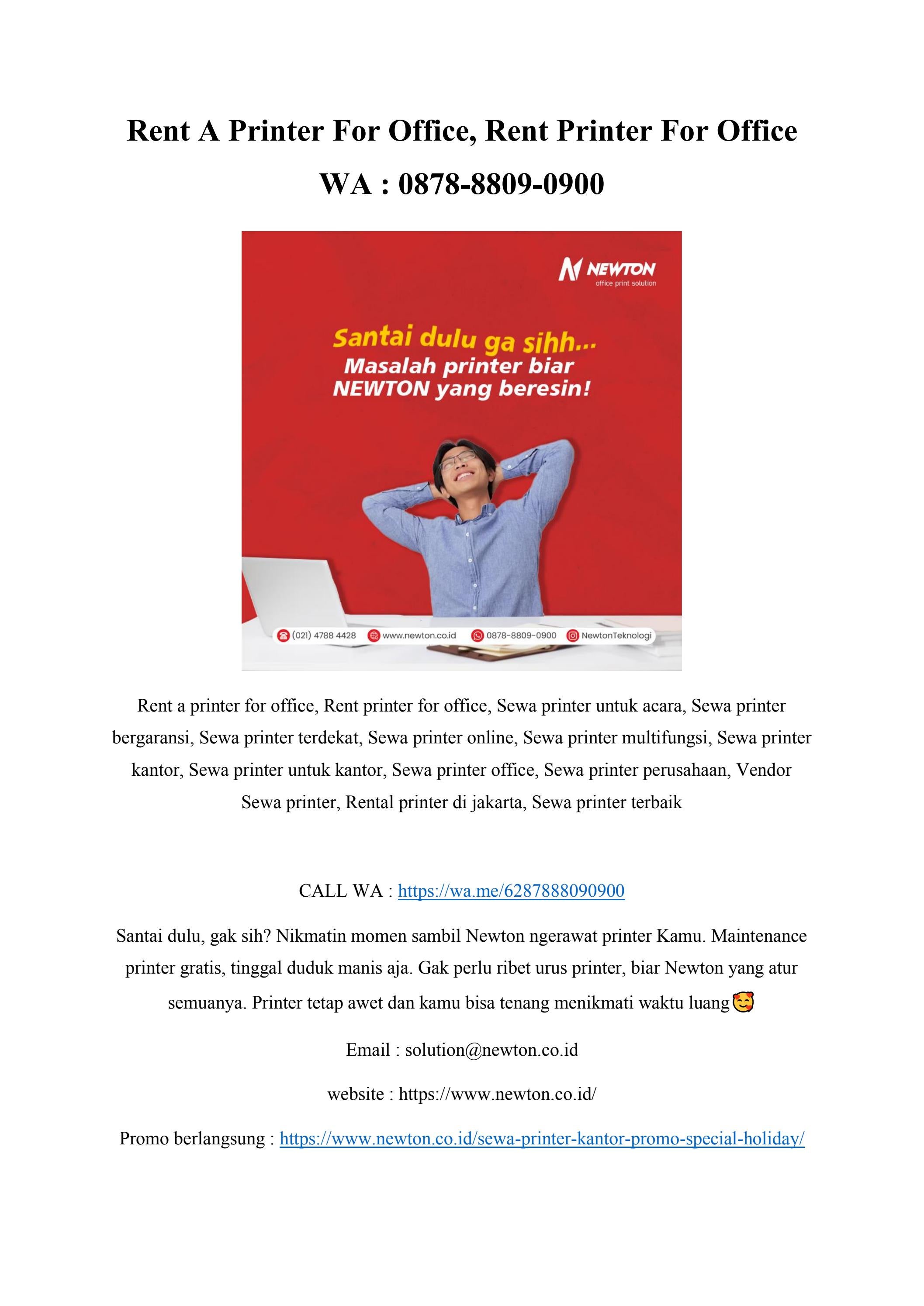 Rent A Printer For Office, Rent Printer For Office WA 087888090900