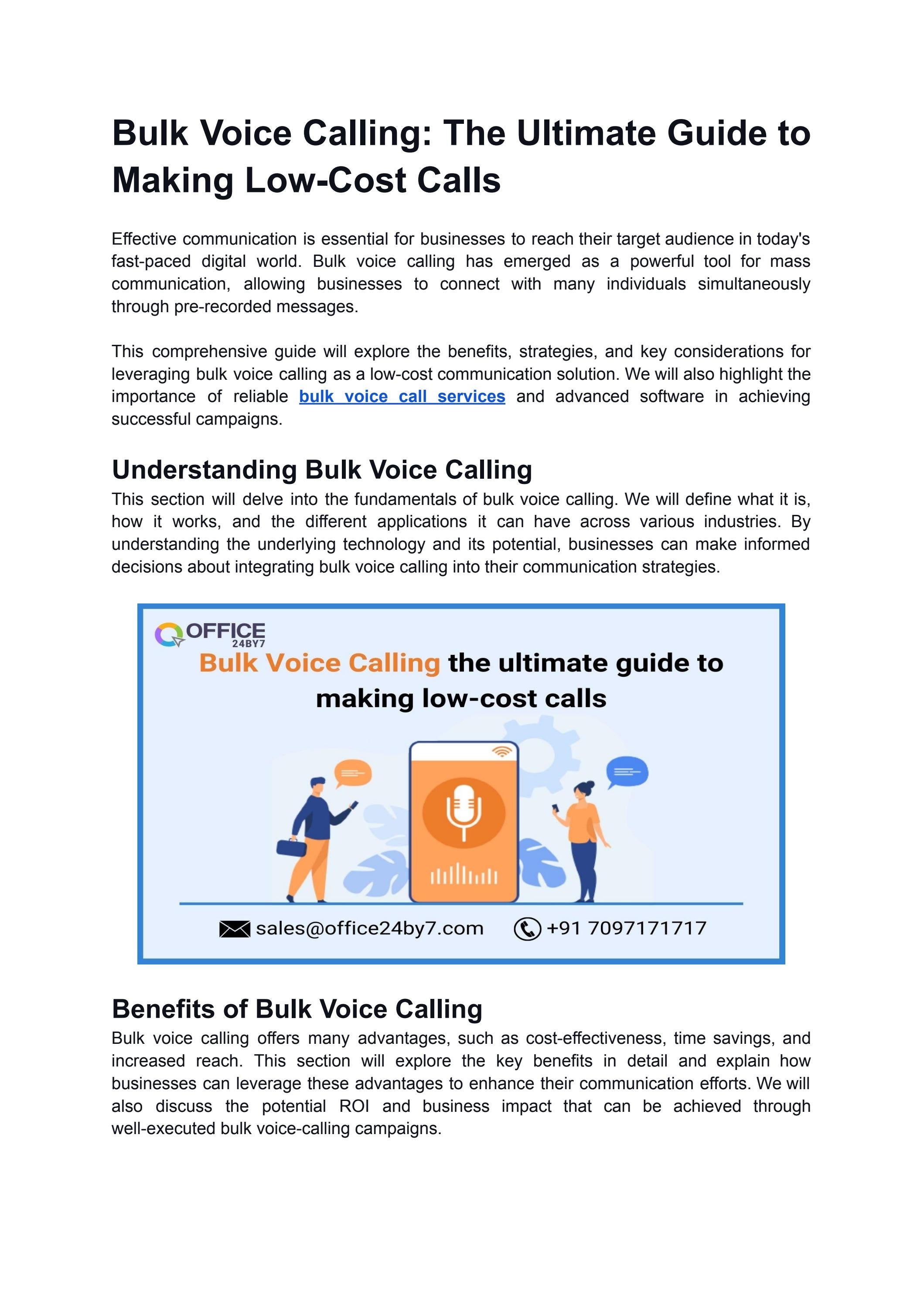 Bulk Voice Calling The Ultimate Guide to Making LowCost Calls by