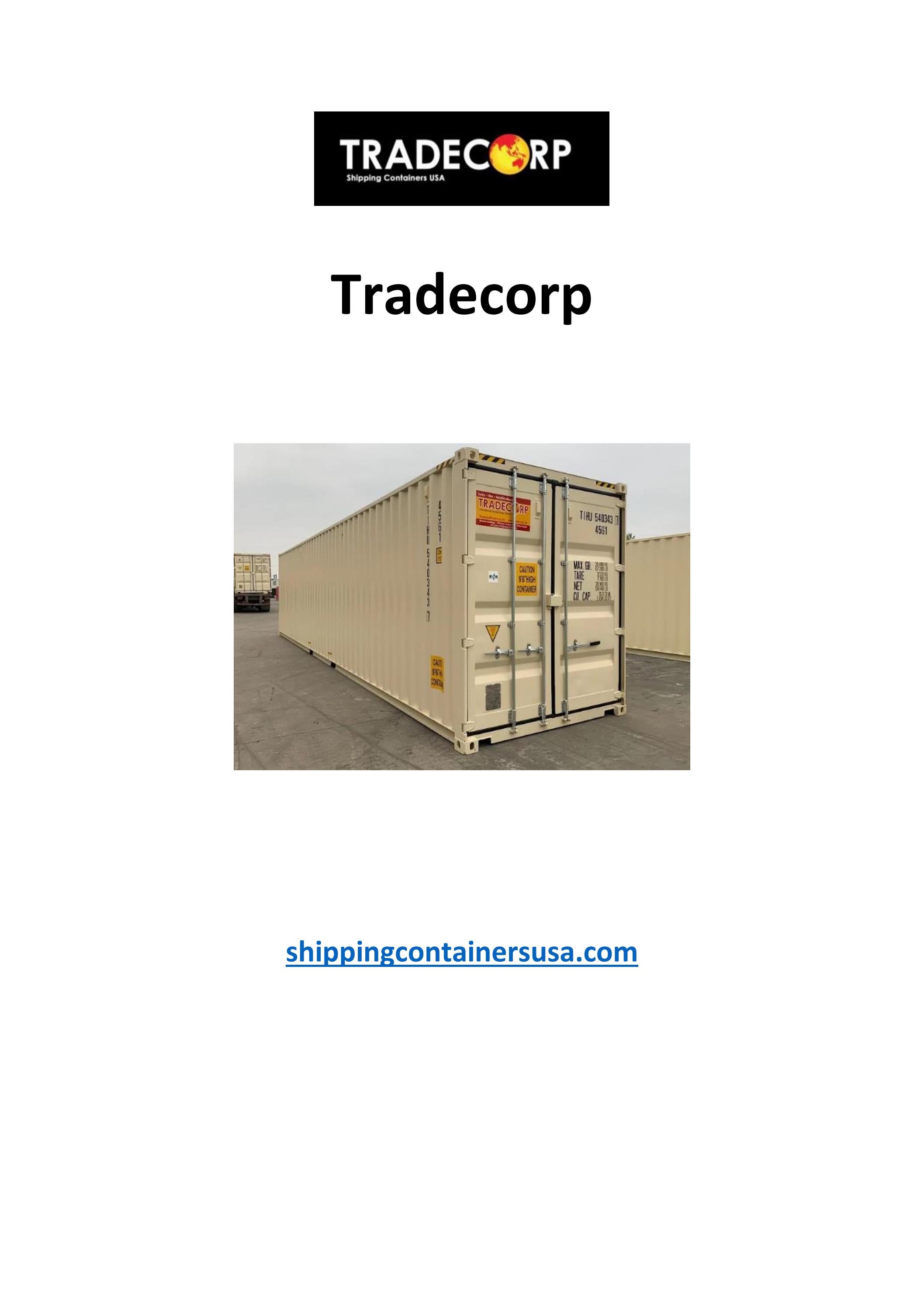 Tradecorp by TradecorpShippingContainersUSA - Issuu
