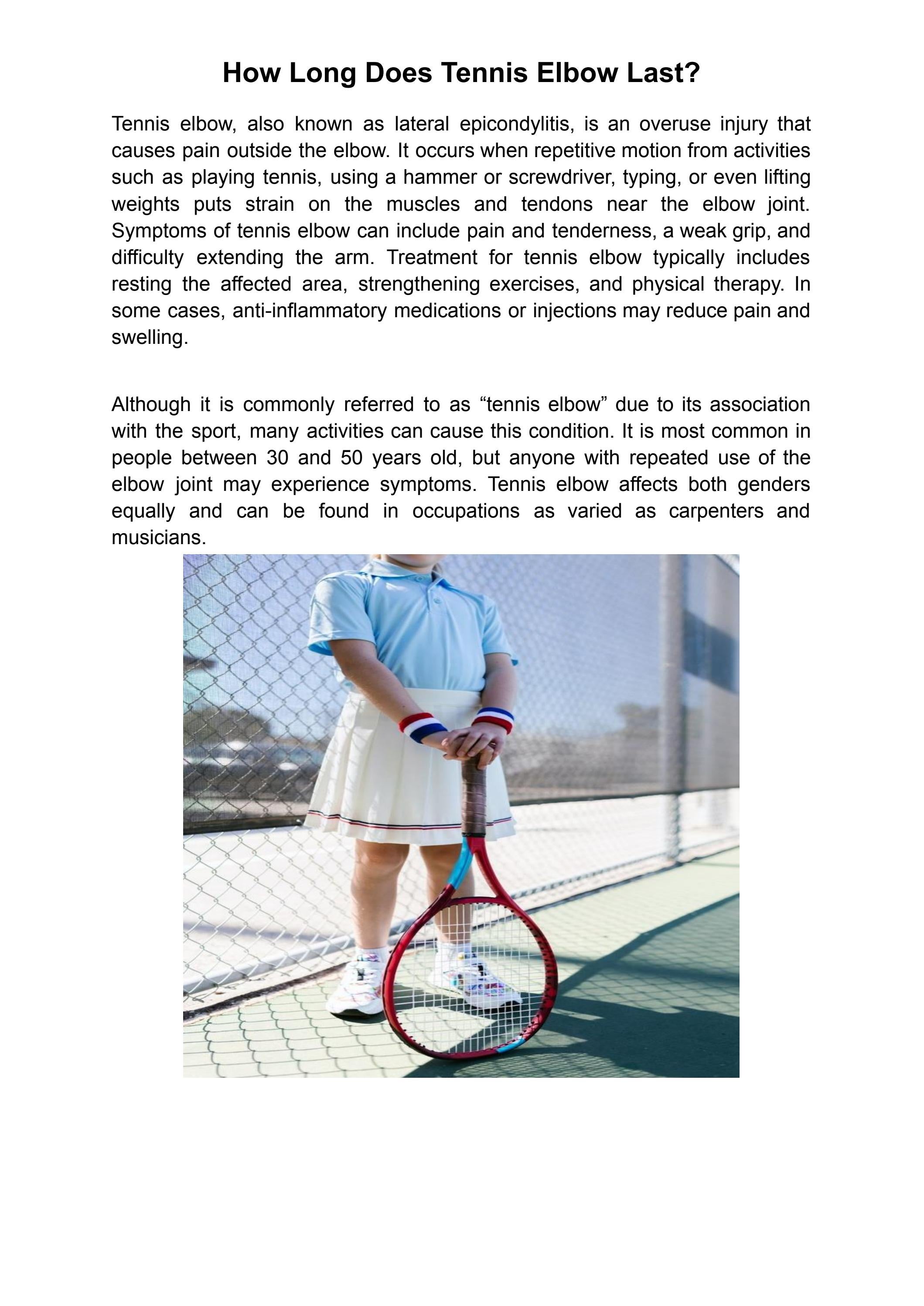 How Long Does Tennis Elbow Last? by Raquet Sports Issuu