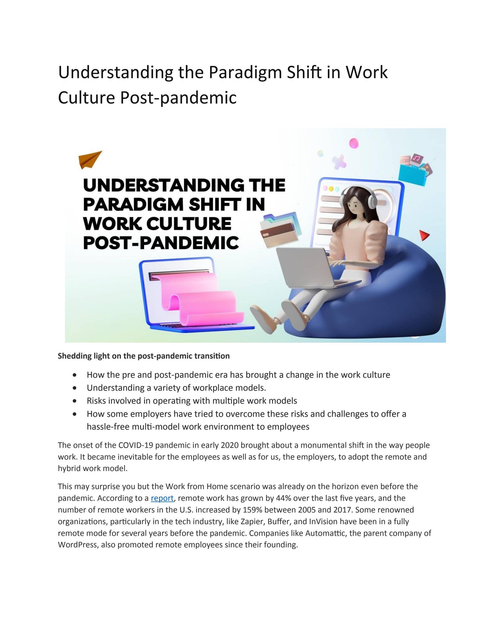 Understanding the Paradigm Shift in Work Culture Post-pandemic by ...