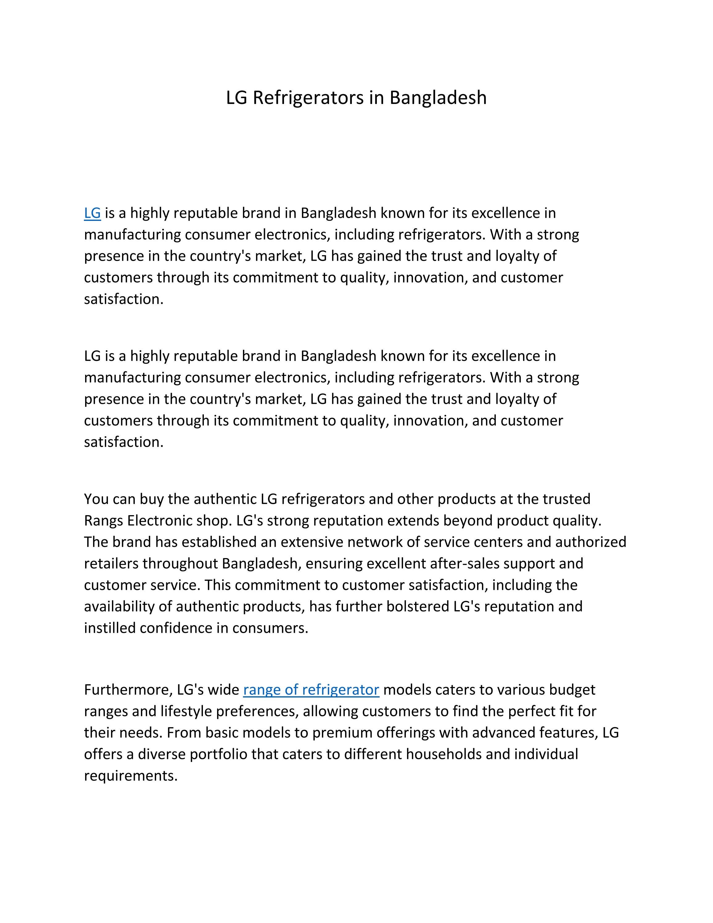 Lg Refrigerators in Bangladesh by Issuu