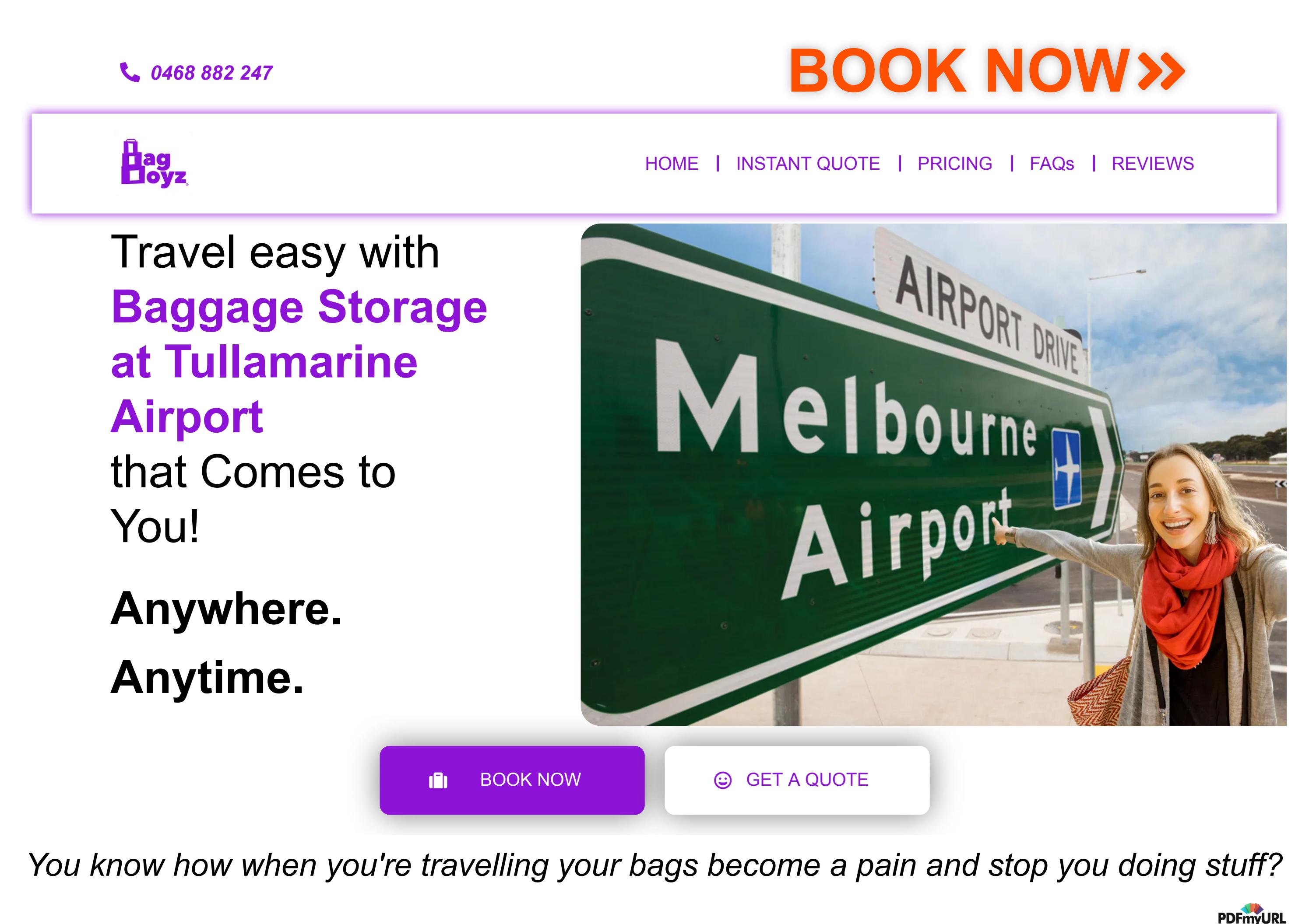 Everything You Need to Know About Tullamarine Airport's Baggage Storage