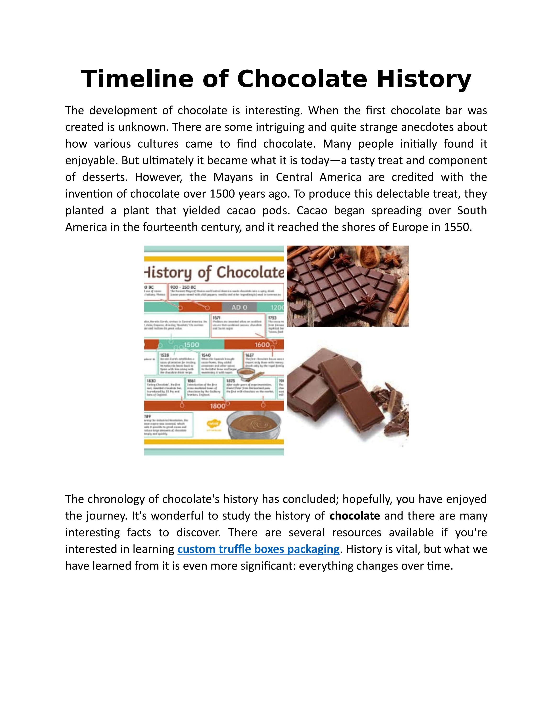 Chocolate History Timeline by isabella bruno Issuu