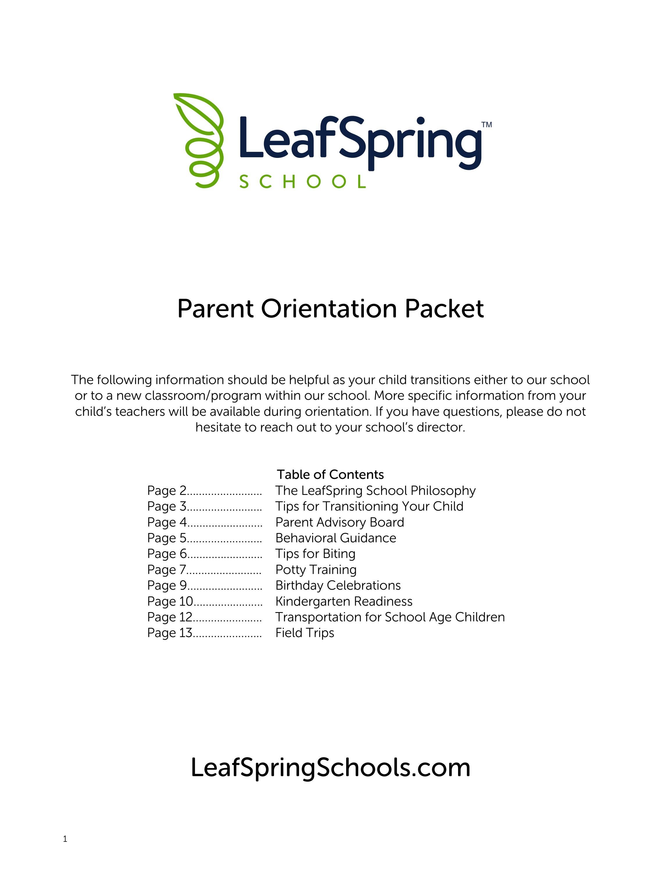 LeafSpring Schools 2023 Orientation Packet by LeafSpring School Issuu