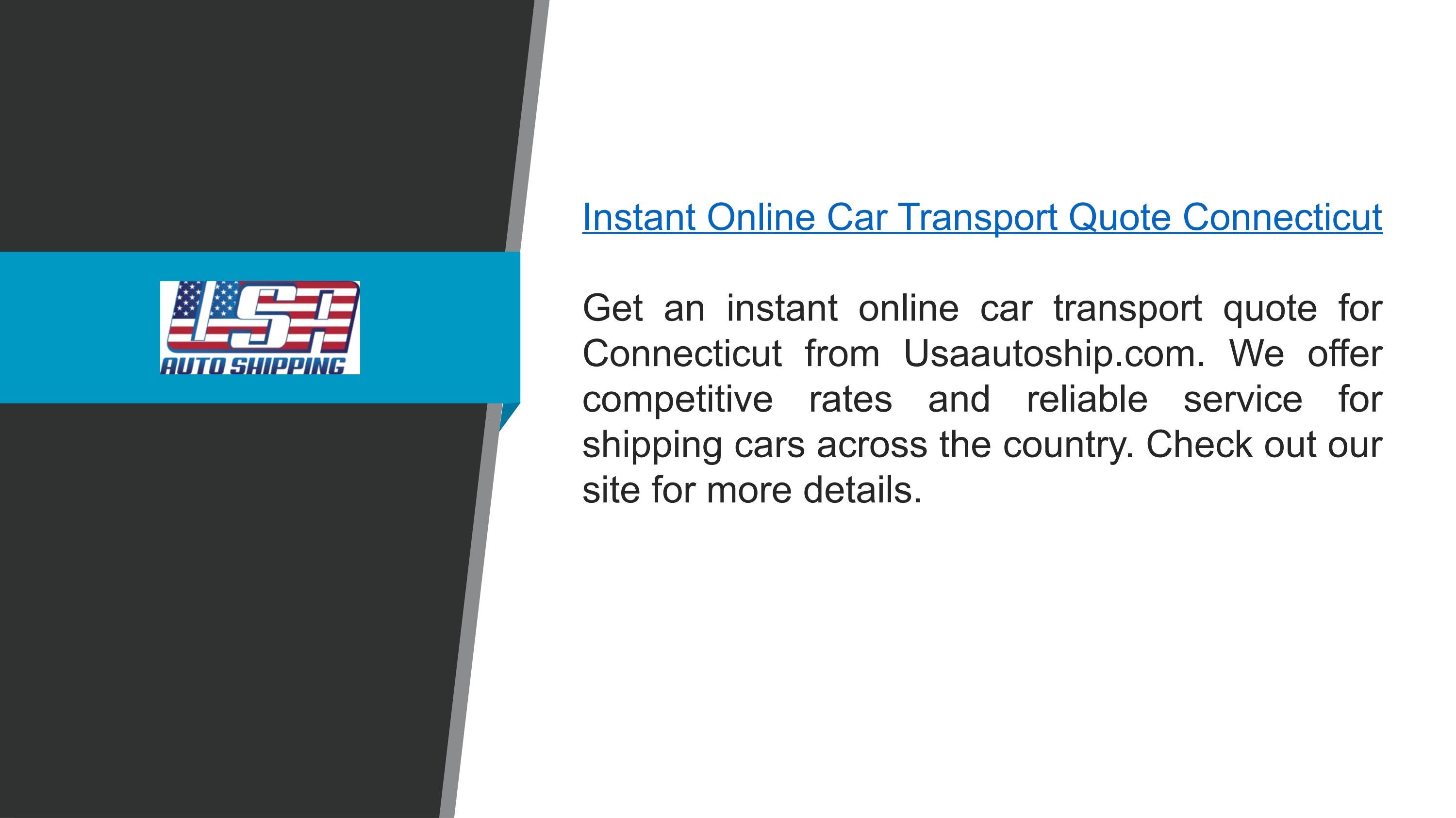 Instant Online Car Transport Quote Connecticut by