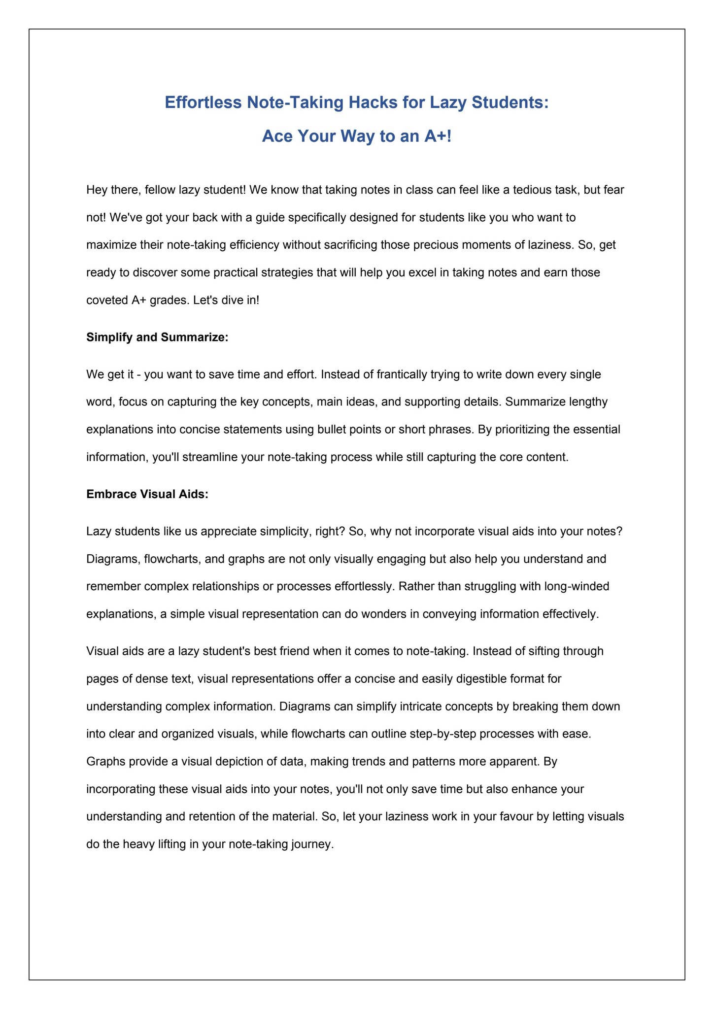 Effortless Note-Taking Hacks for Lazy Students - Ace Your Way to an A+ ...