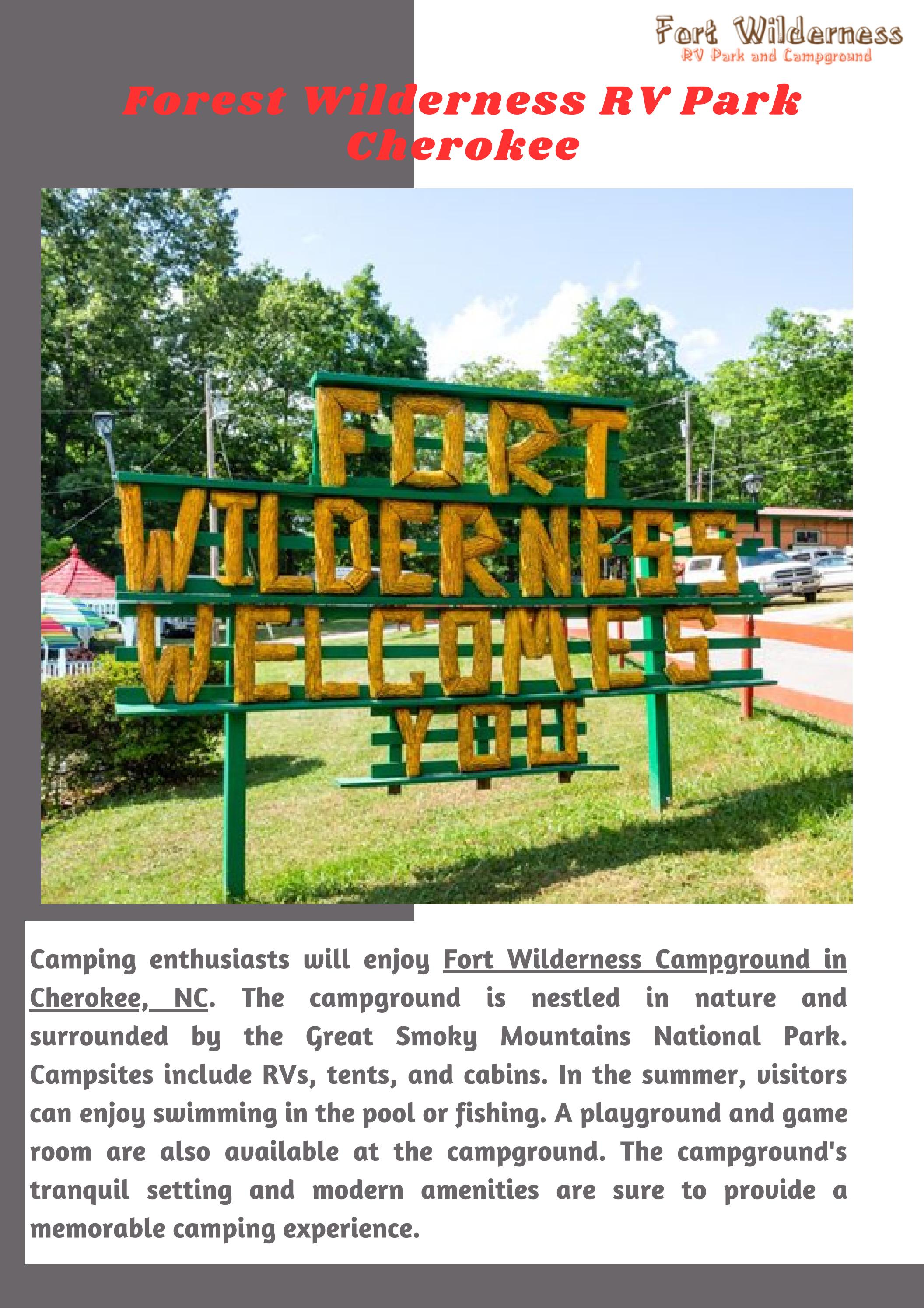 Camping at Fort Wilderness RV Park In Cherokee by Fort Wilderness Issuu