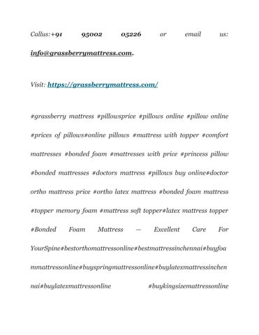 Orthopedic Memory Foam 床垫 在线版 at Best Price in India — Grassberrymattress.com 第 11 页