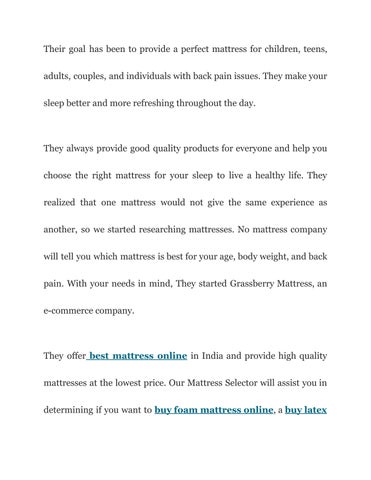 Orthopedic Memory Foam 床垫 在线版 at Best Price in India — Grassberrymattress.com 第 3 页