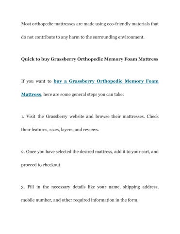 Orthopedic Memory Foam 床垫 在线版 at Best Price in India — Grassberrymattress.com 第 8 页