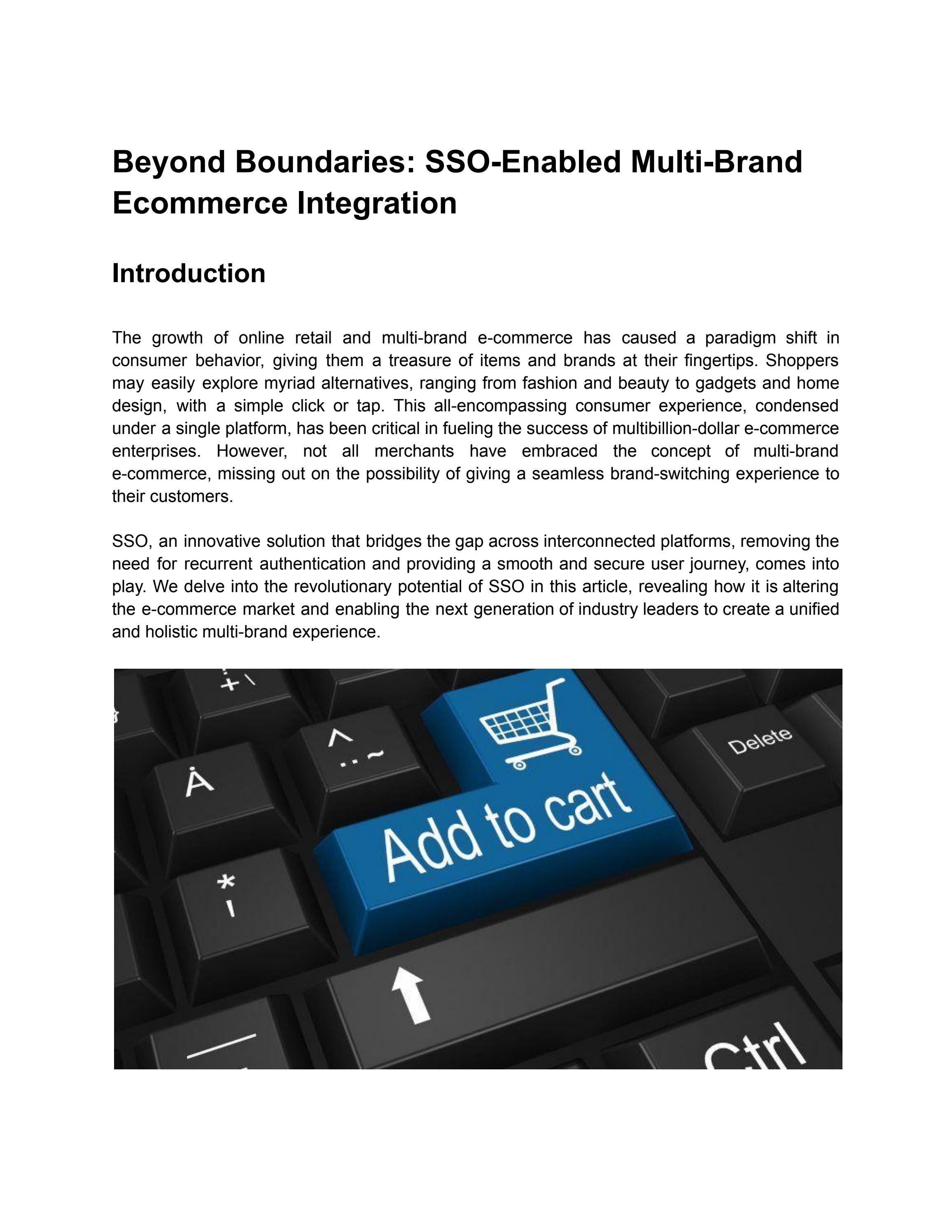 Beyond Boundaries SSOEnabled MultiBrand Integration by