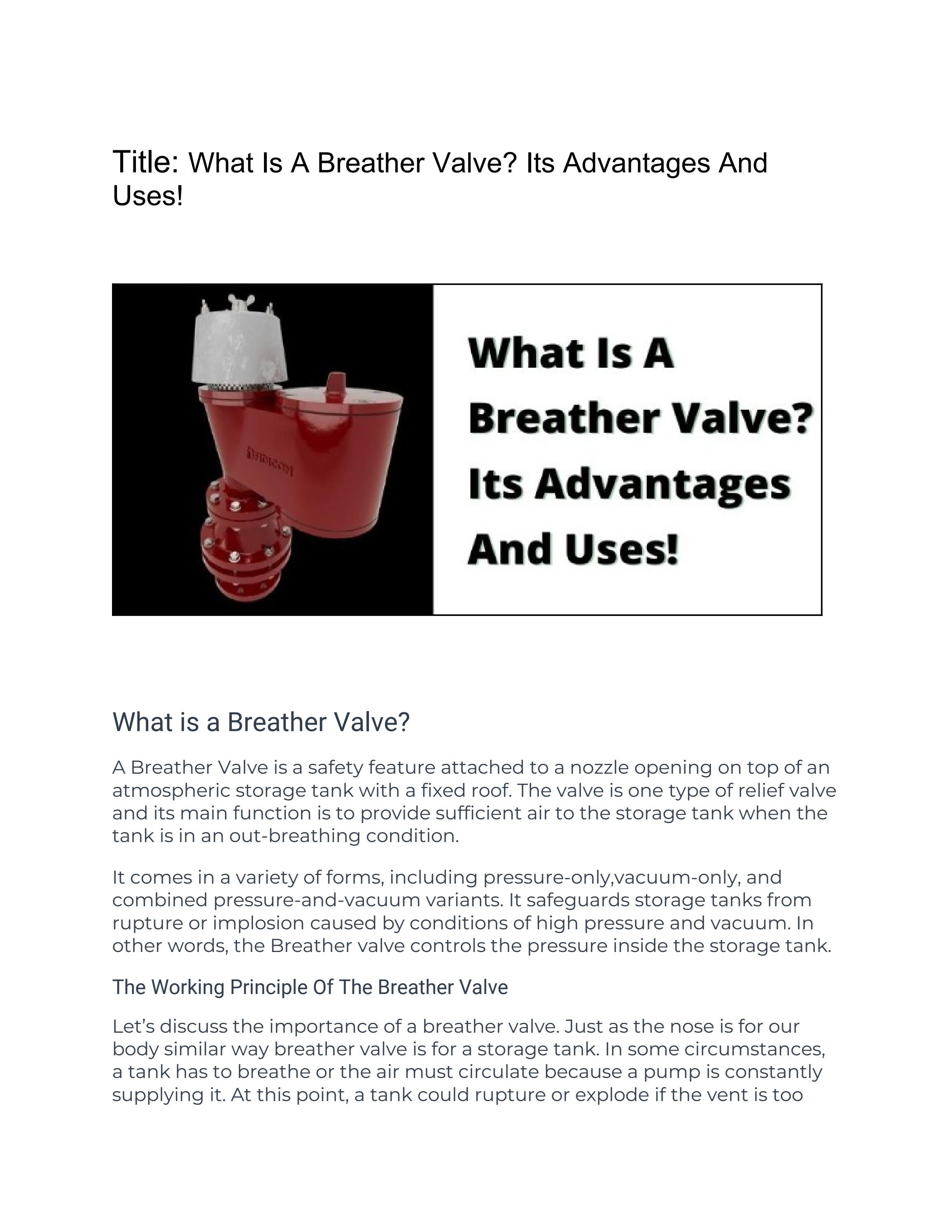 What Is A Breather Valve? by fidicondevices124 Issuu
