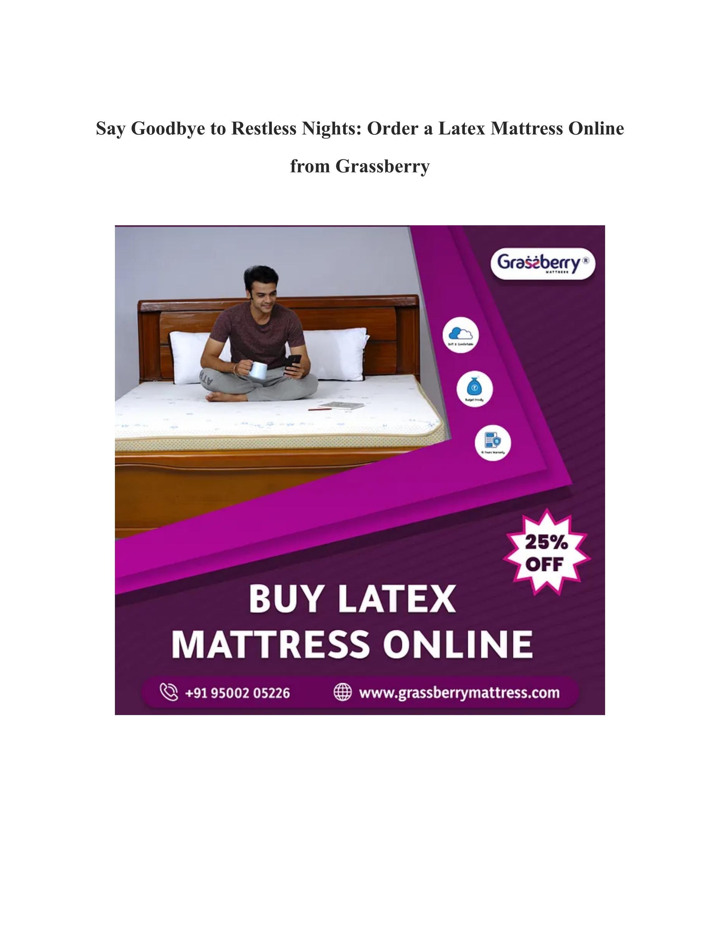 Say Goodbye to Restless Nights Order a Latex Mattress Online from