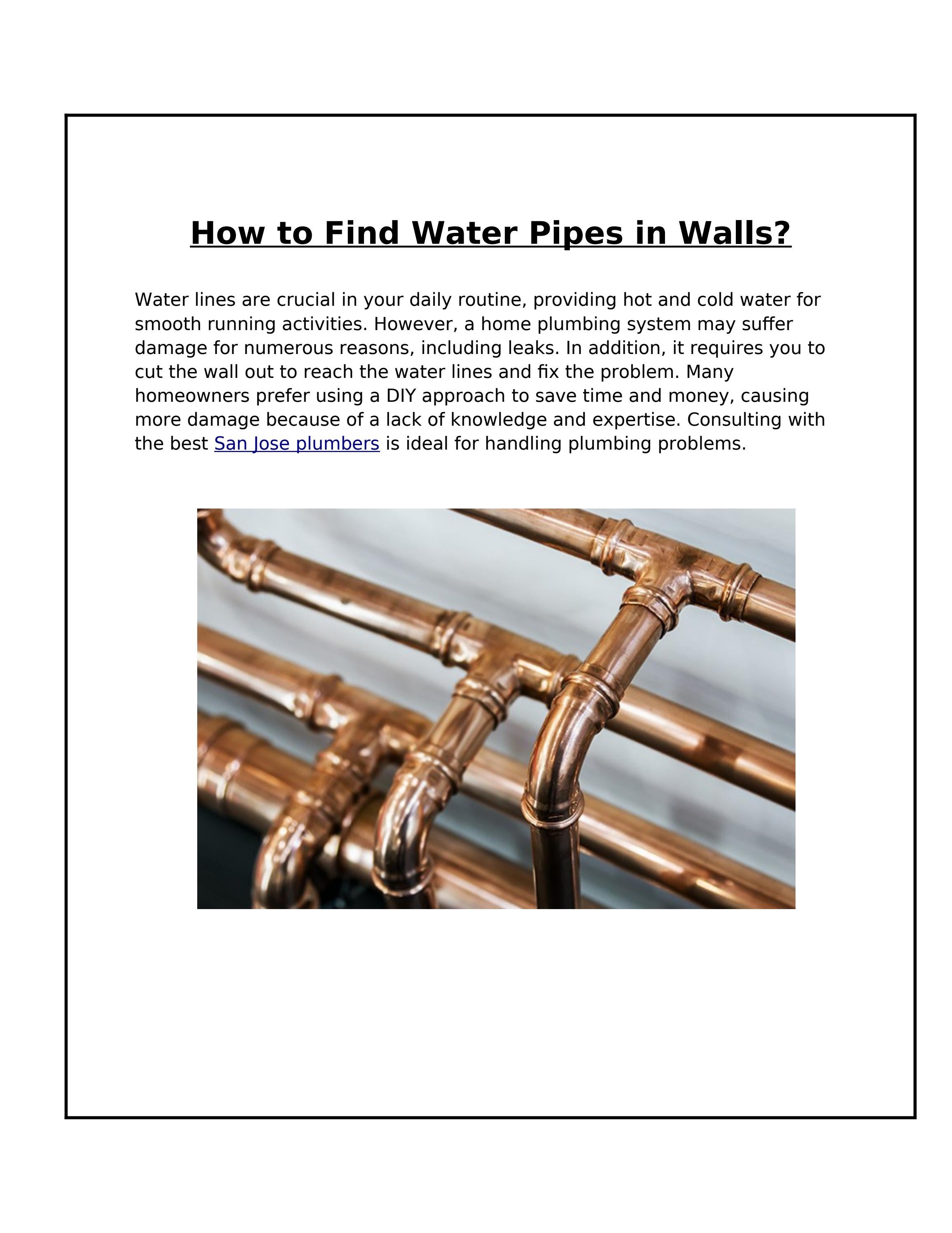 How Do You Locate Water Pipes in Walls? by preferredplumbing1 Issuu
