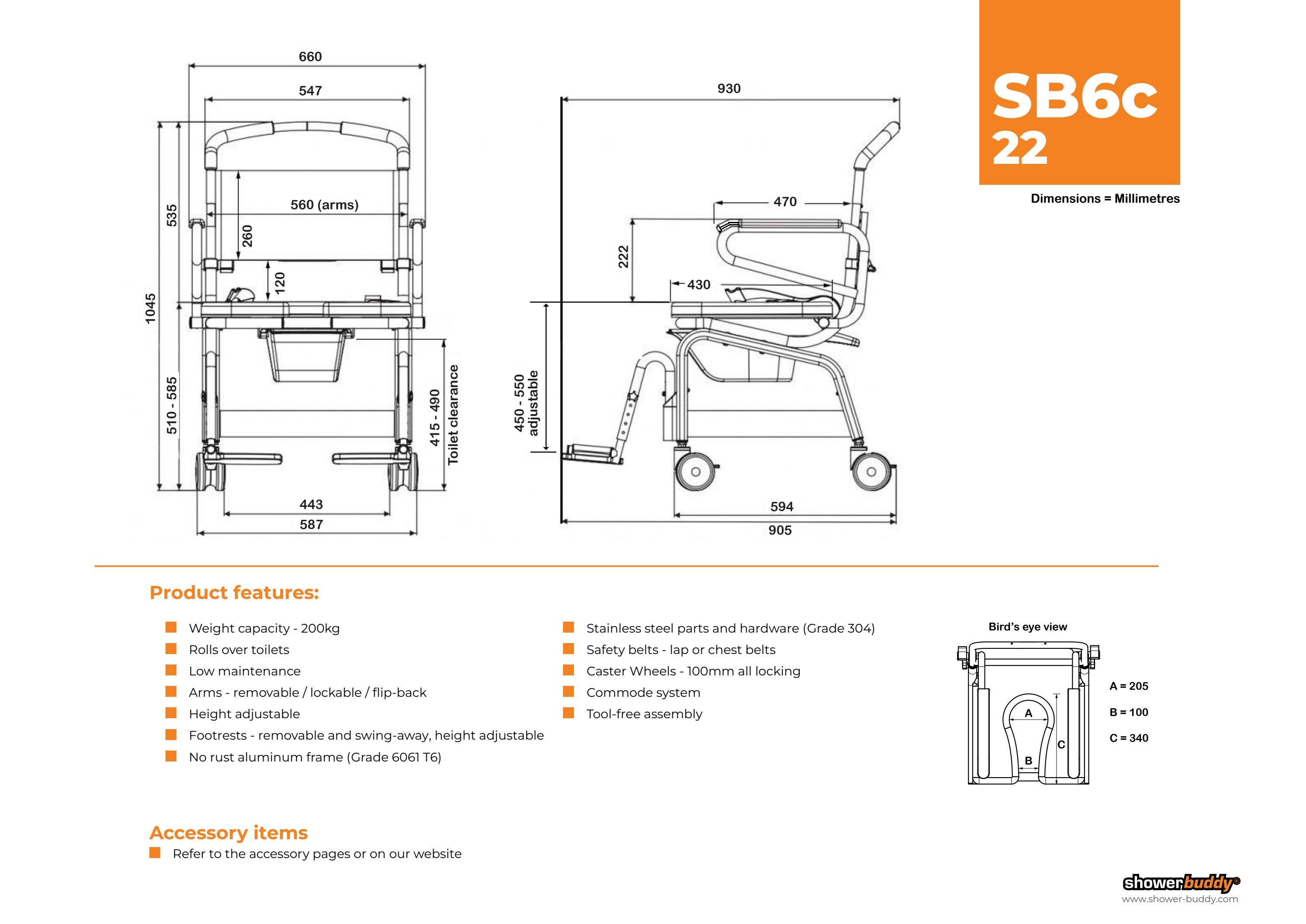 SB6C22 ShowerBuddy Bariatric Chair Dimensions by SolutionBased Issuu