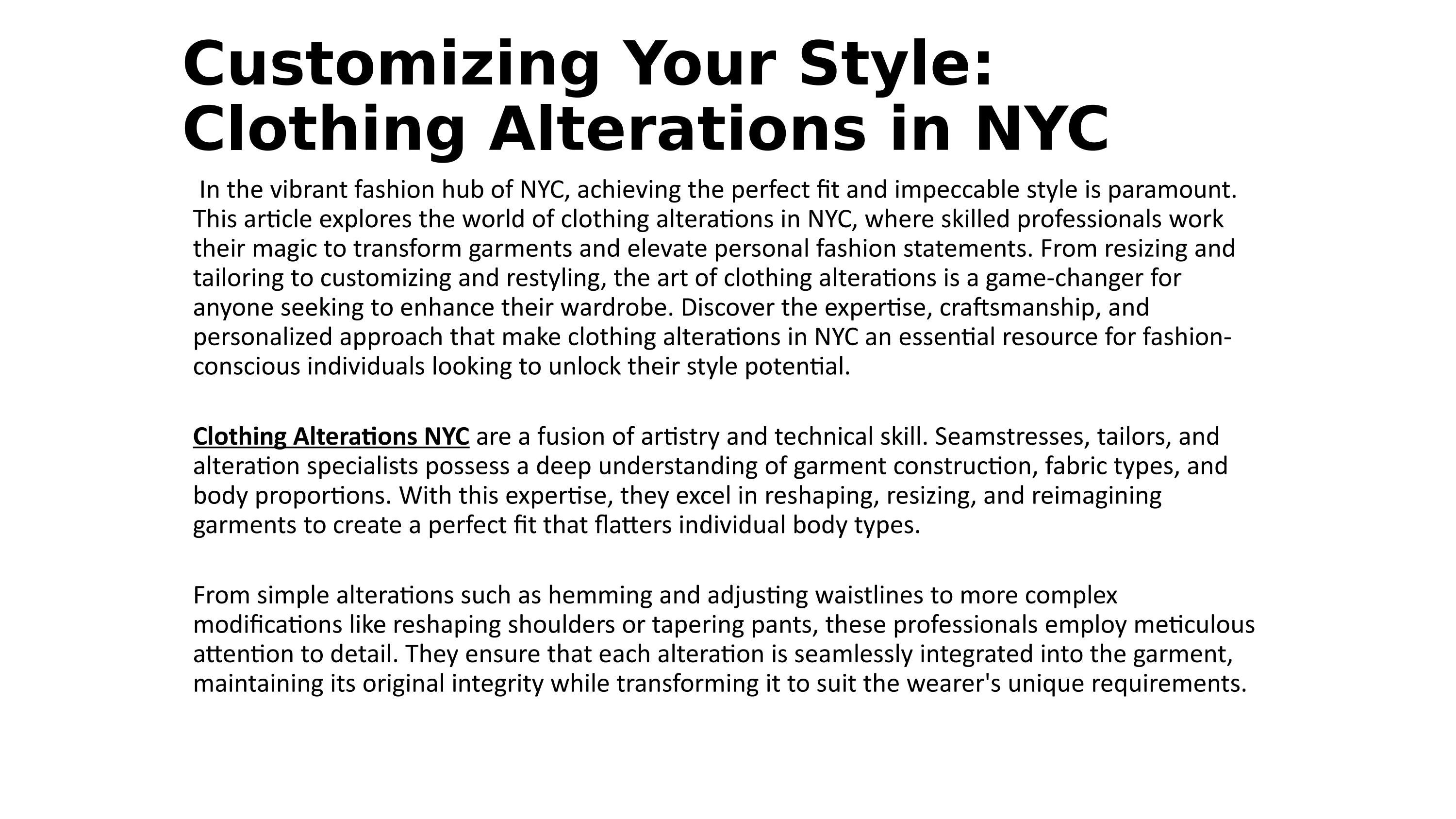 Customizing Your Style Clothing Alterations in NYC by Lamoda Service Center Issuu
