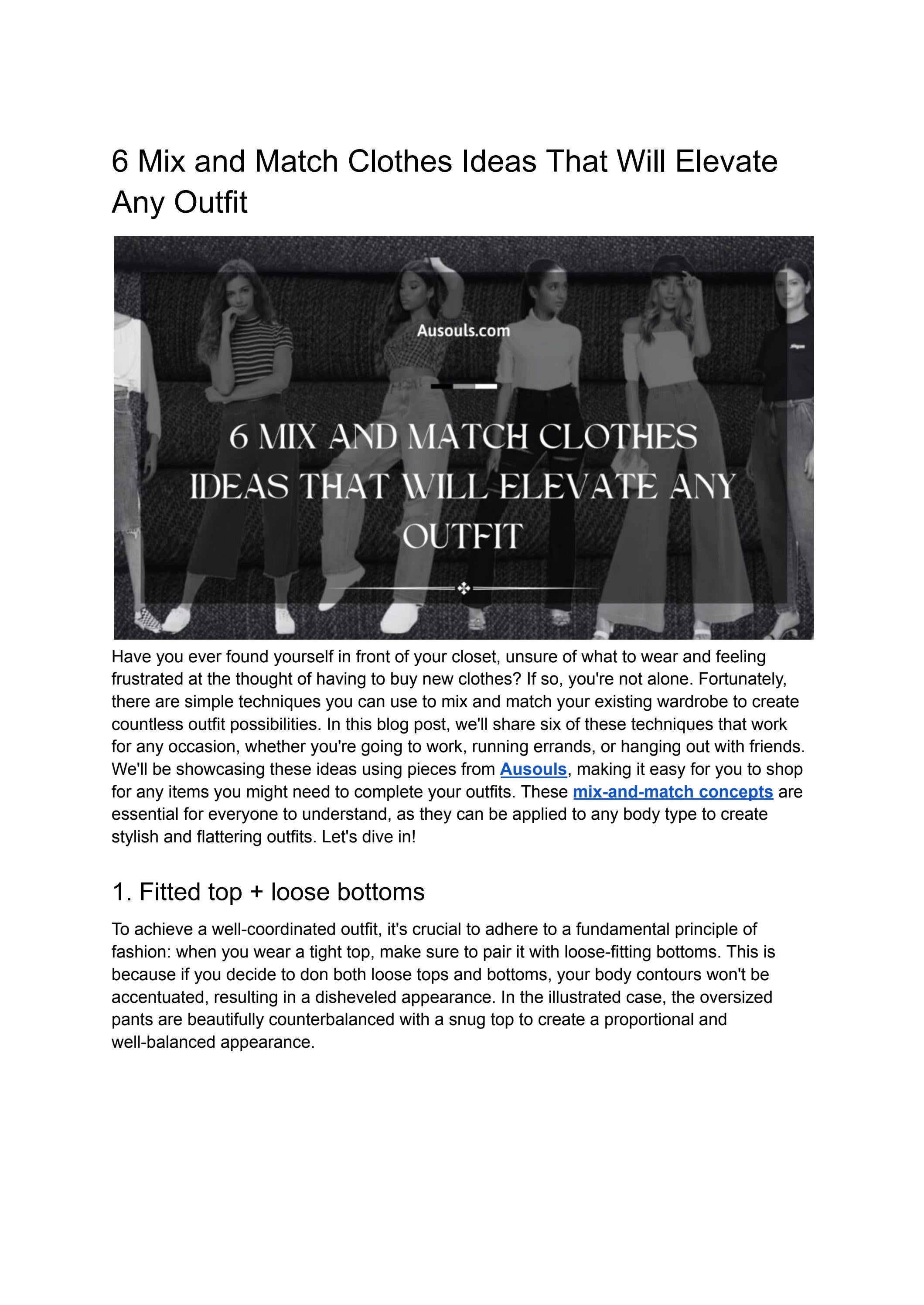 6 Mix and Match Clothes Ideas That Will Elevate Any Outfit by ausouls