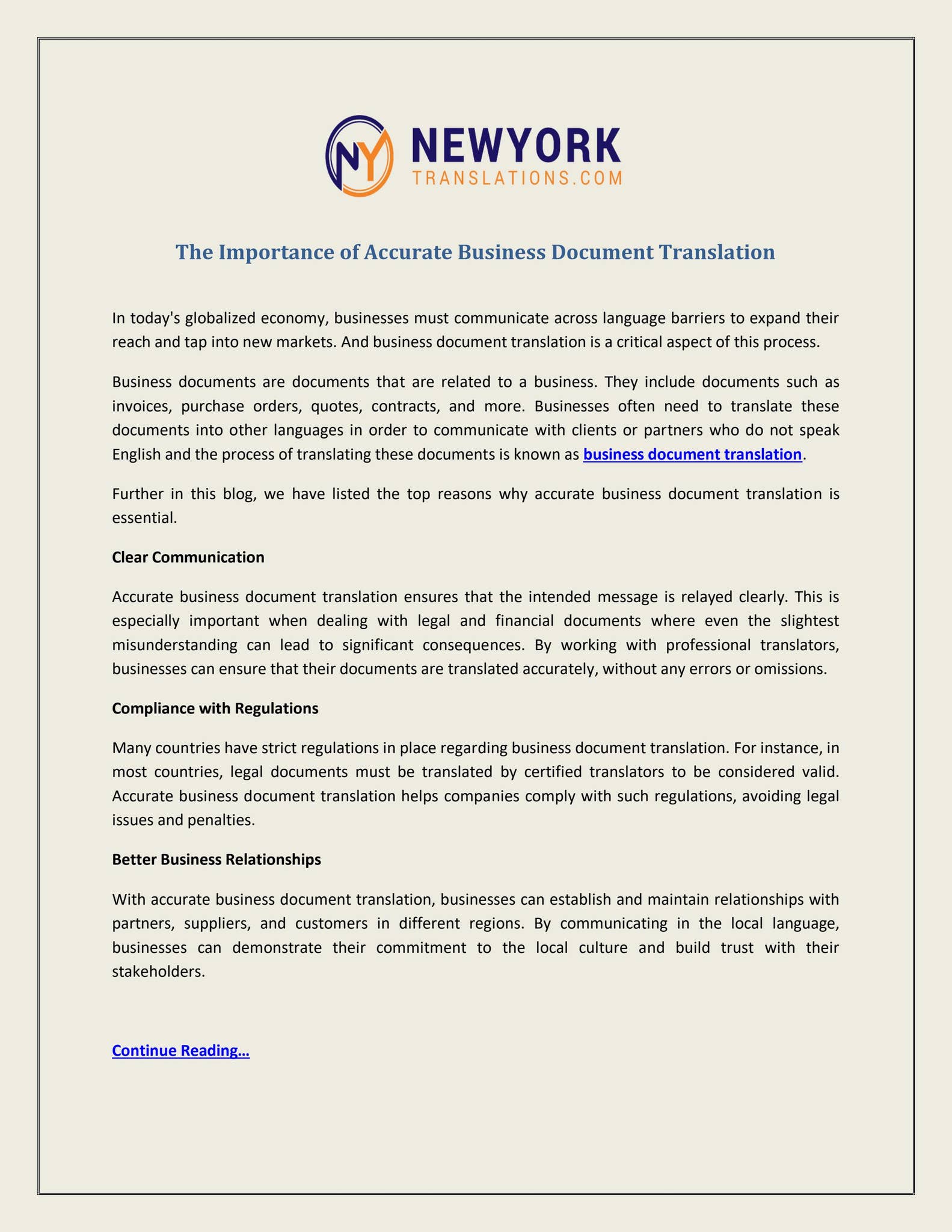 The Importance of Accurate Business Document Translation by ...