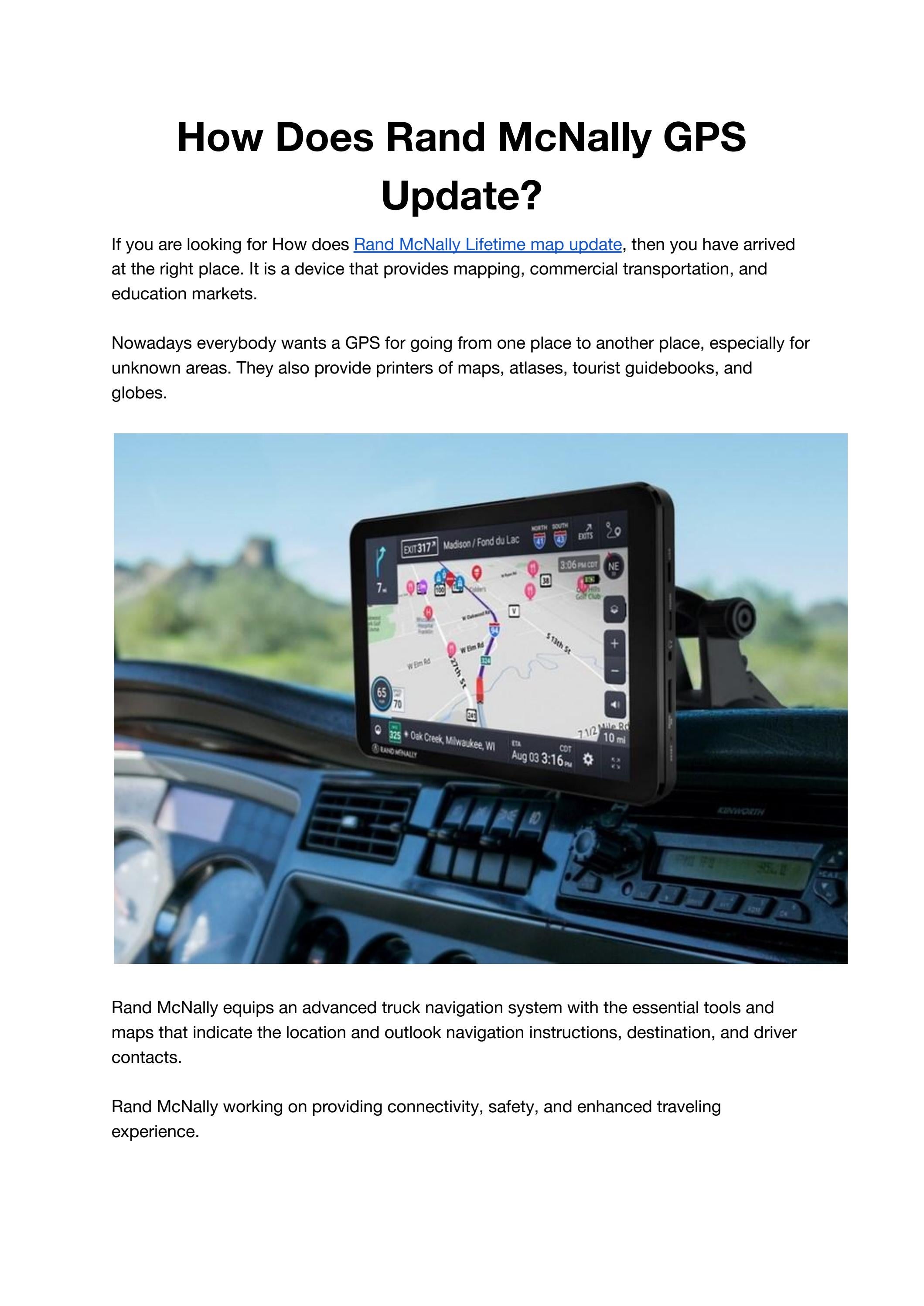 How Does Rand McNally GPS Update by GPS Contact Number Issuu